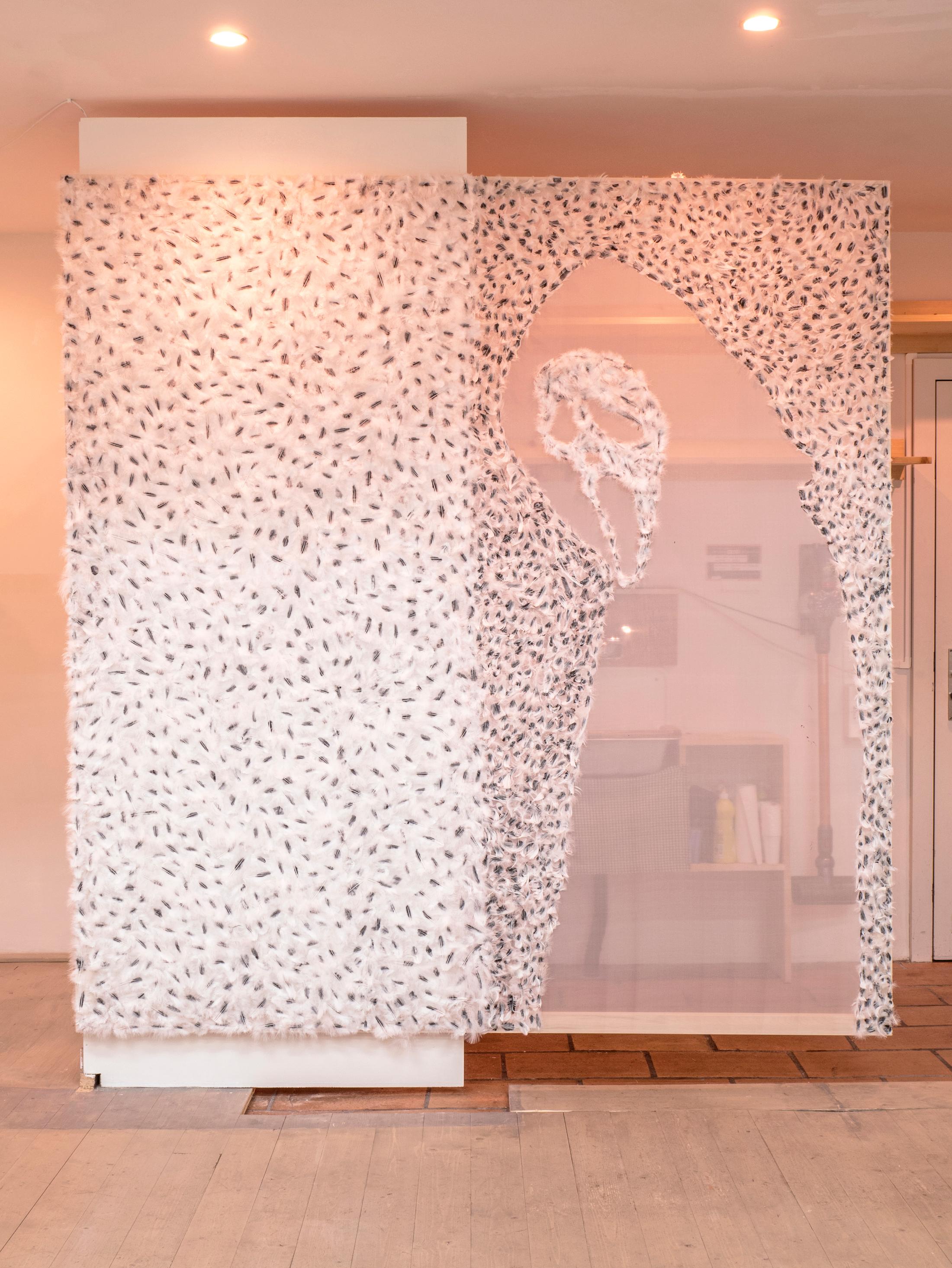 Exhibition View Adam Cruces Solo Show «When the Dust Settles; view on Adam Cruces, A Ghost in Pain, 2021» at Rindermarkt 23, 2021 / Photo and Courtesy: the artist and Rindermarkt 23