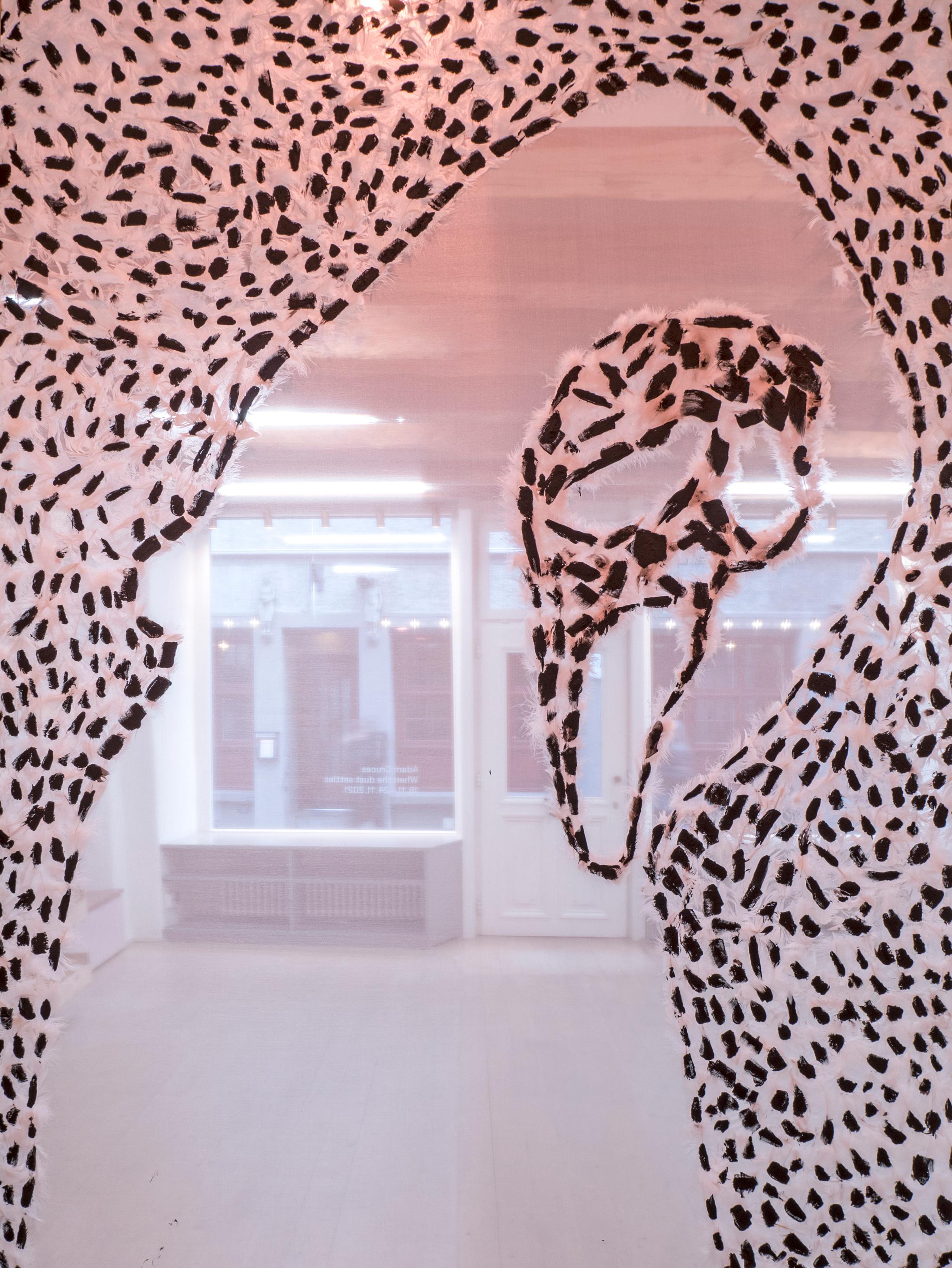 Exhibition View Adam Cruces Solo Show «When the Dust Settles; view on Adam Cruces, A Ghost in Pain, 2021» at Rindermarkt 23, 2021 / Photo and Courtesy: the artist and Rindermarkt 23