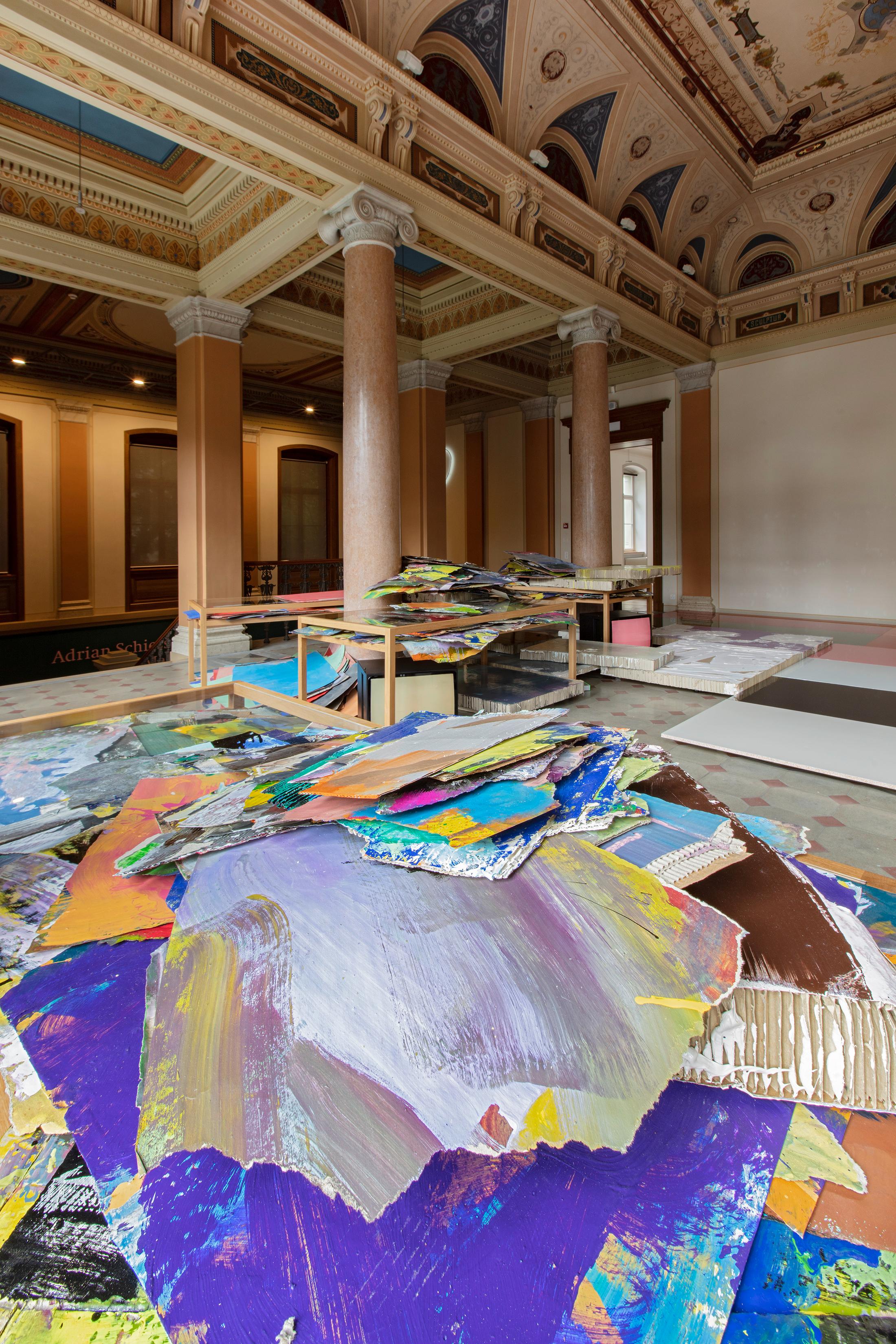 Exhibition View Adrian Schiess Soloshow «Painting 1980-2020» at Kunstmuseum St. Gallen, St. Gallen, 2020 / Photo: Stefan Rohner / Courtesy: the artist and Kunstmuseum St. Gallen