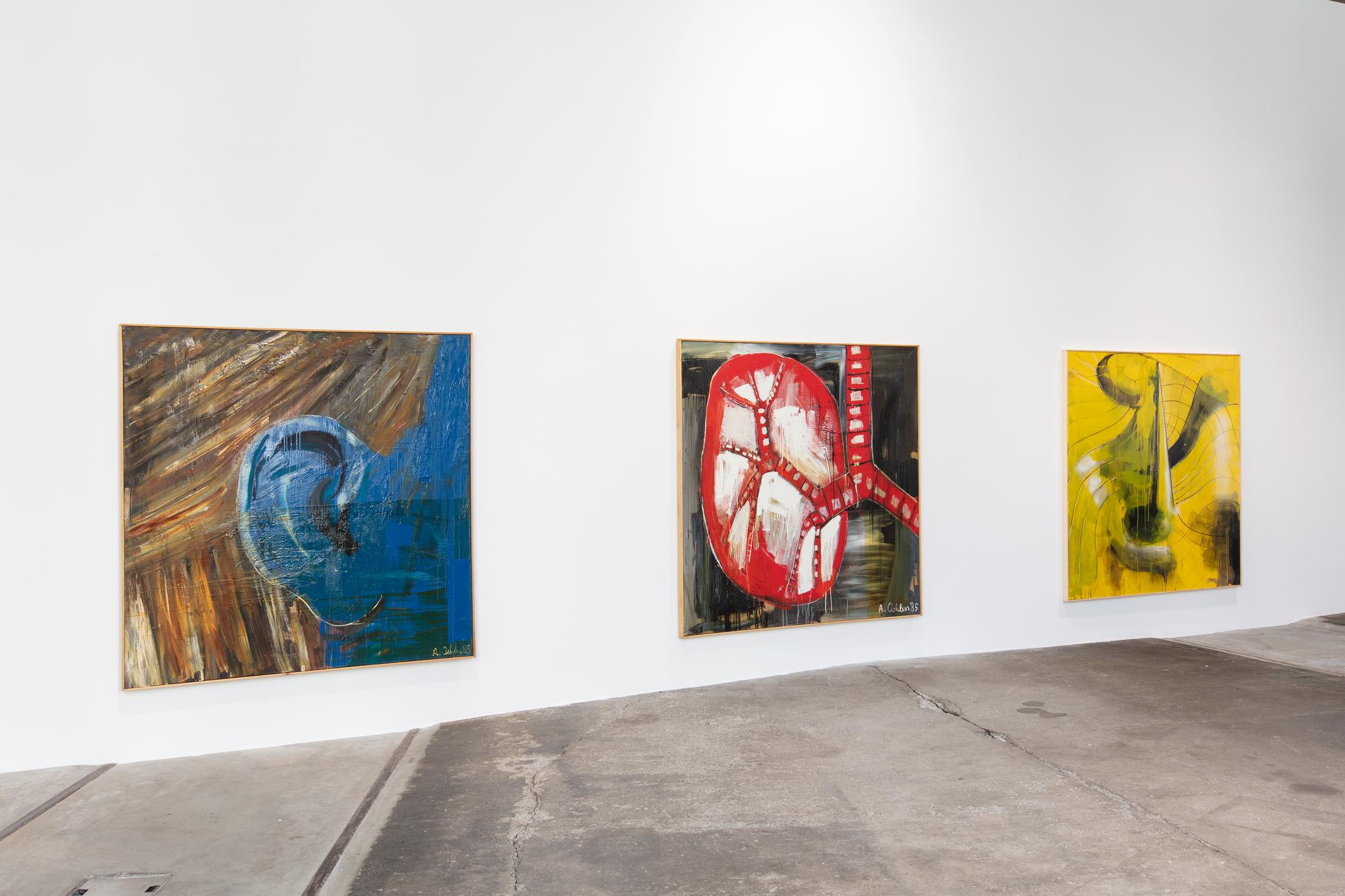 Exhibition View Albert Oehlen Soloshow «unfinished» at Lokremise, St. Gallen by Kunstmuseum St. Gallen / Photo: Stefan Rohner / Courtesy: the artist