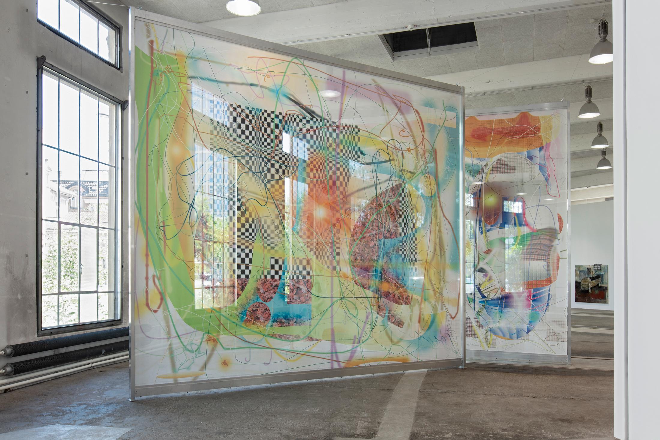 Exhibition View Albert Oehlen Soloshow «unfinished» at Lokremise, St. Gallen by Kunstmuseum St. Gallen / Photo: Stefan Rohner / Courtesy: the artist