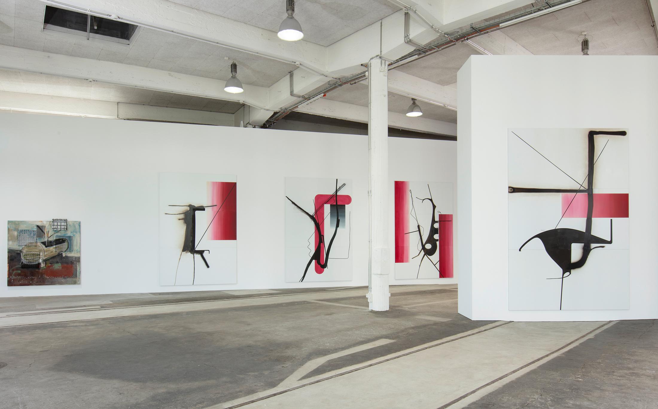 Exhibition View Albert Oehlen Soloshow «unfinished» at Lokremise, St. Gallen by Kunstmuseum St. Gallen / Photo: Stefan Rohner / Courtesy: the artist