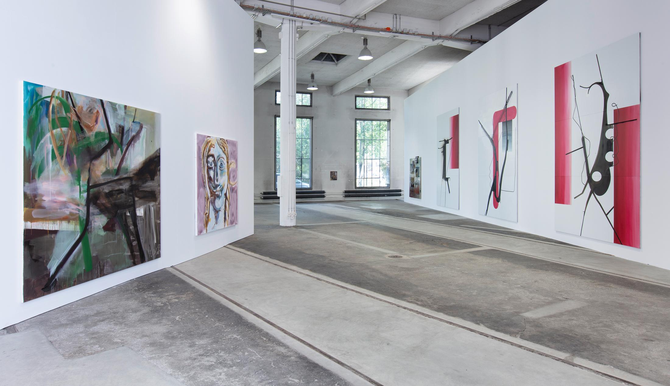 Exhibition View Albert Oehlen Soloshow «unfinished» at Lokremise, St. Gallen by Kunstmuseum St. Gallen / Photo: Stefan Rohner / Courtesy: the artist