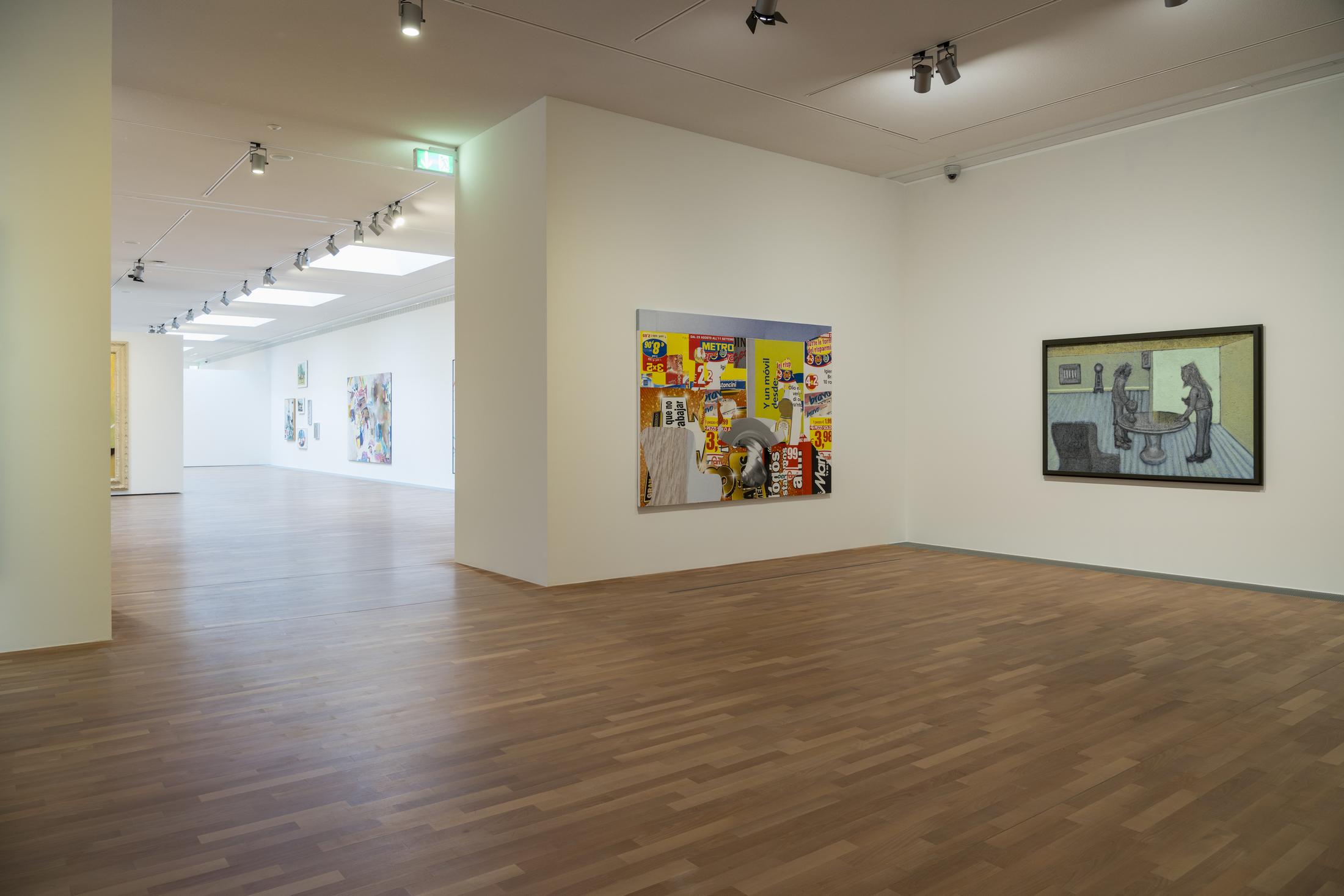 Exhibition View Albert Oehlen Solo Show «big paintings by me with small paintings by others» at MASI Lugano, 2021-2022 / Photo: Studio Pagi / Courtesy: the artist and MASI Lugano