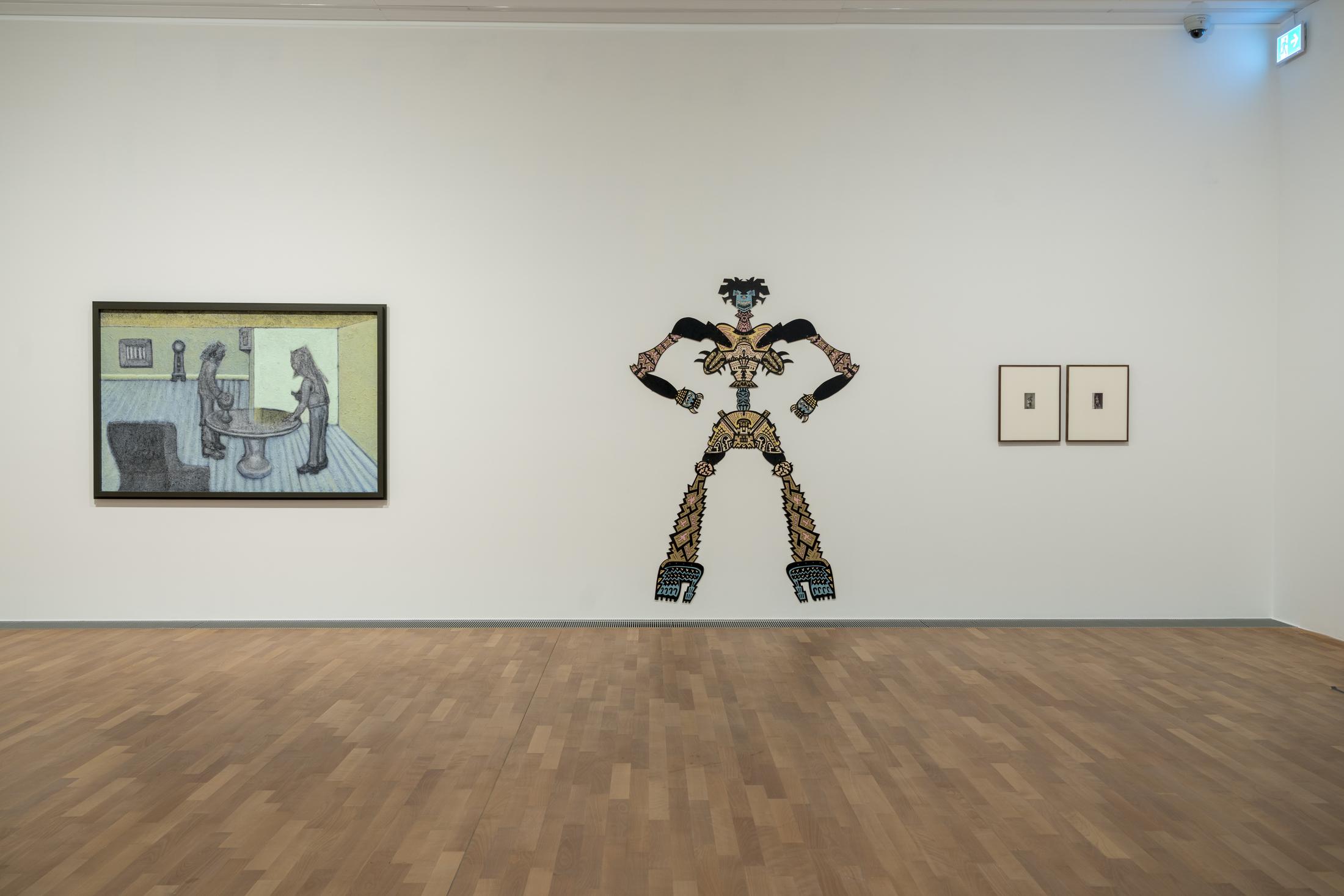 Exhibition View Albert Oehlen Solo Show «big paintings by me with small paintings by others» at MASI Lugano, 2021-2022 / Photo: Studio Pagi / Courtesy: the artist and MASI Lugano