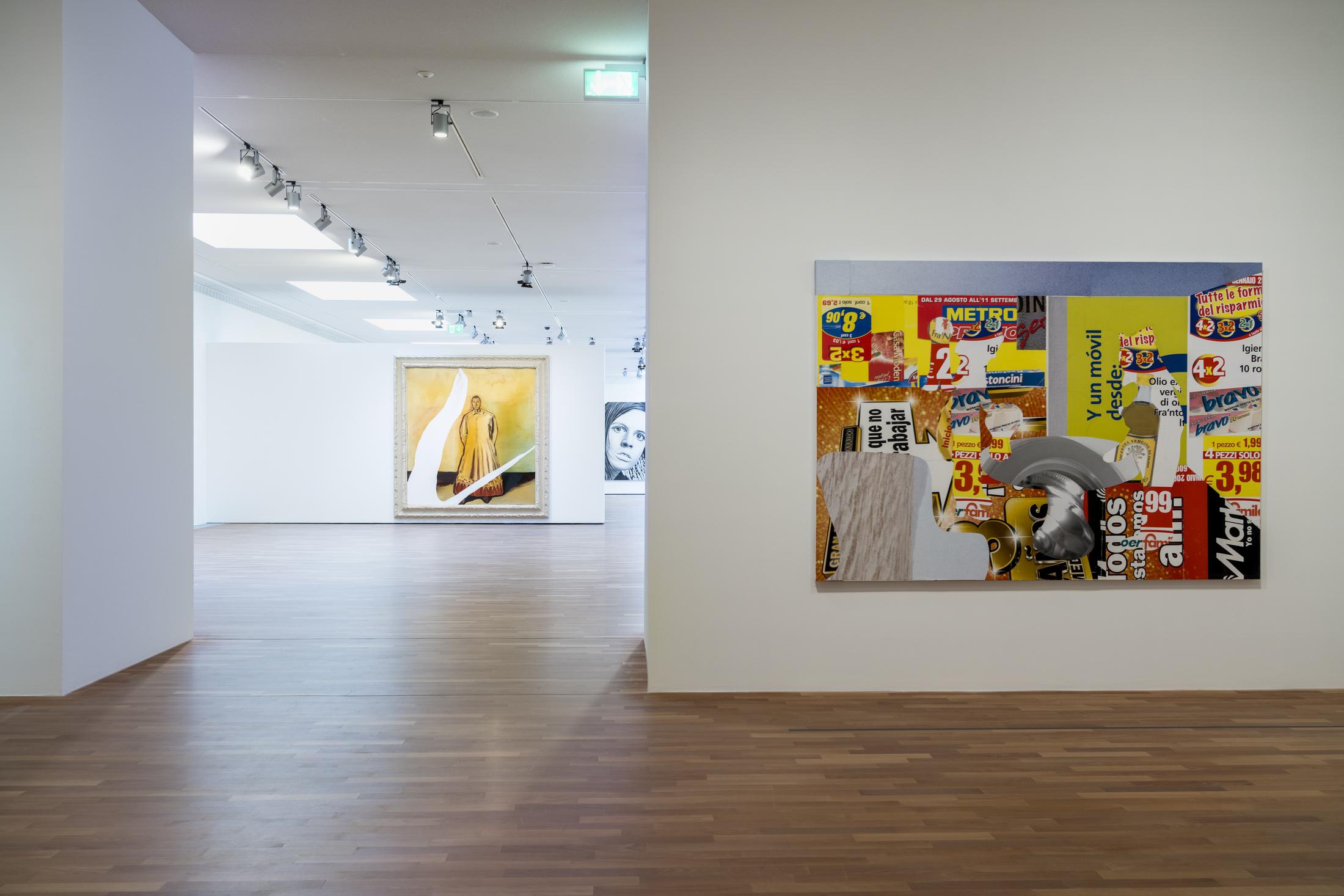 Exhibition View Albert Oehlen Solo Show «big paintings by me with small paintings by others» at MASI Lugano, 2021-2022 / Photo: Studio Pagi / Courtesy: the artist and MASI Lugano