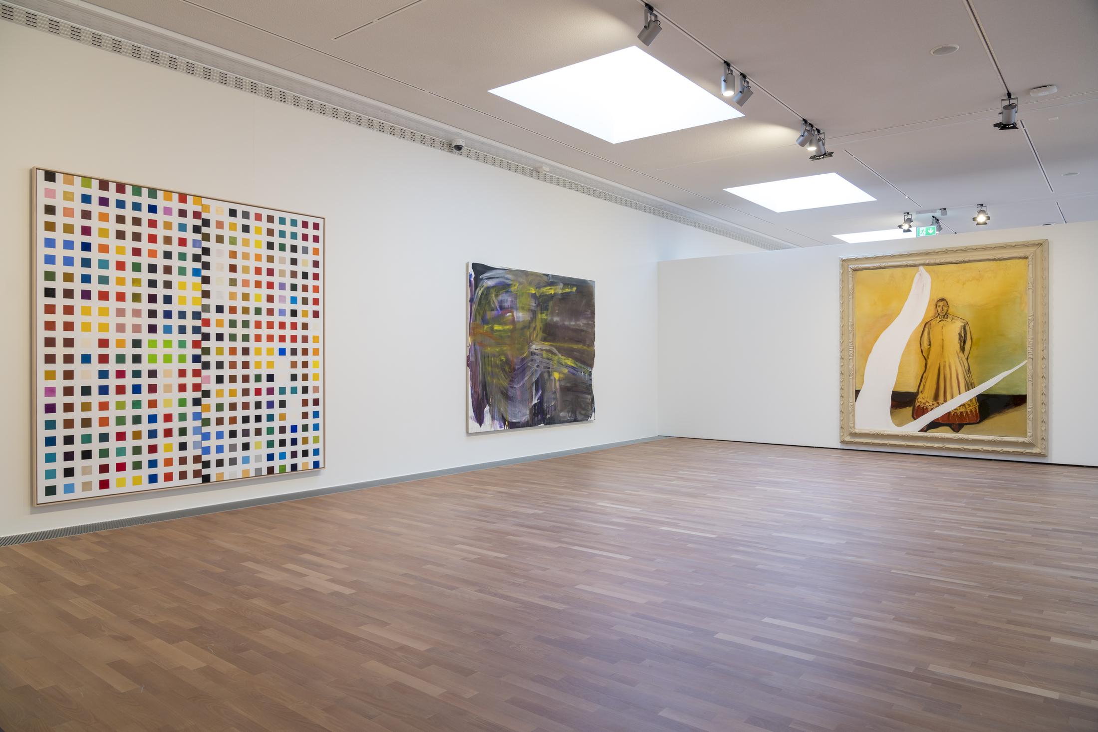 Exhibition View Albert Oehlen Solo Show «big paintings by me with small paintings by others» at MASI Lugano, 2021-2022 / Photo: Studio Pagi / Courtesy: the artist and MASI Lugano