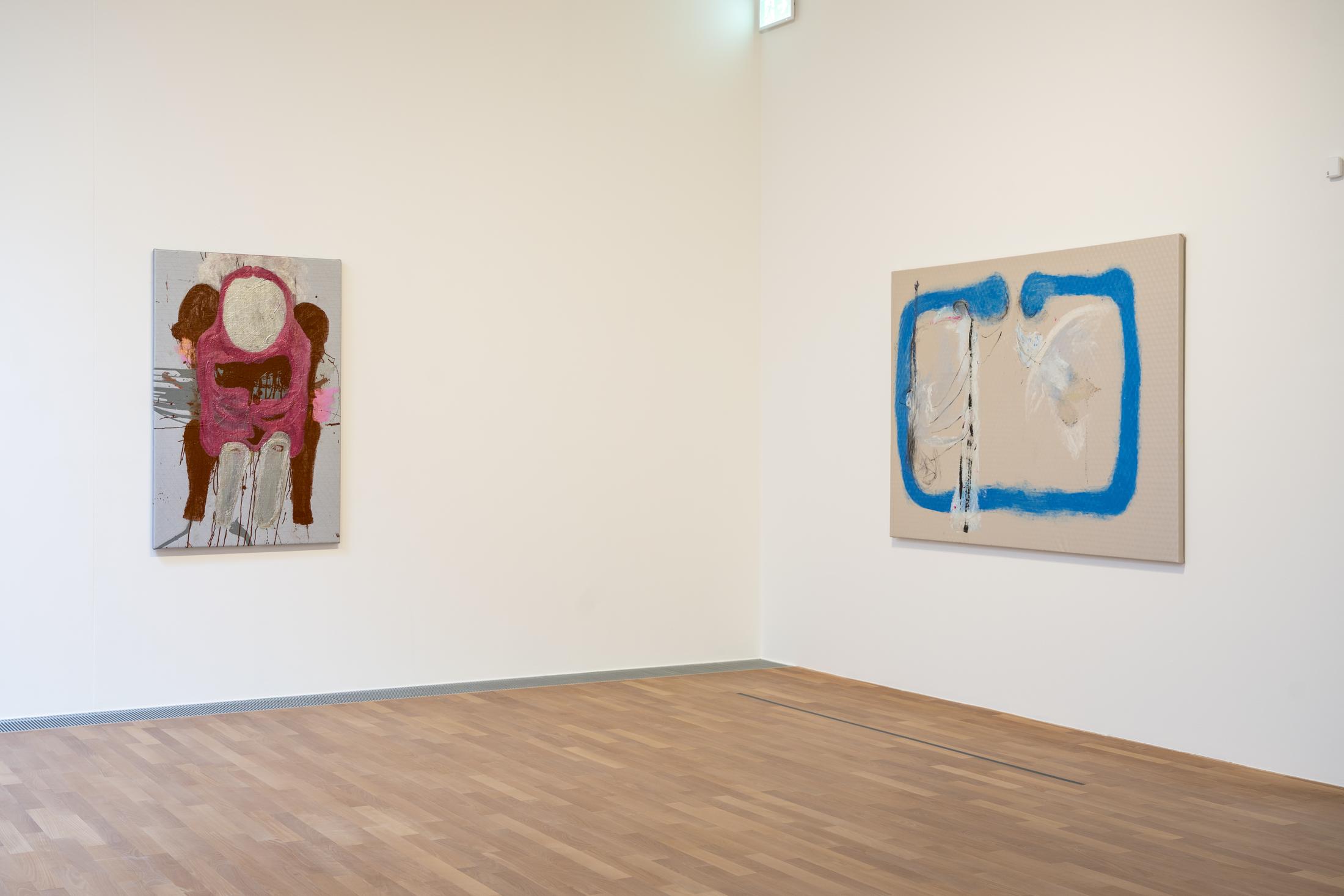 Exhibition View Albert Oehlen Solo Show «big paintings by me with small paintings by others» at MASI Lugano, 2021-2022 / Photo: Studio Pagi / Courtesy: the artist and MASI Lugano