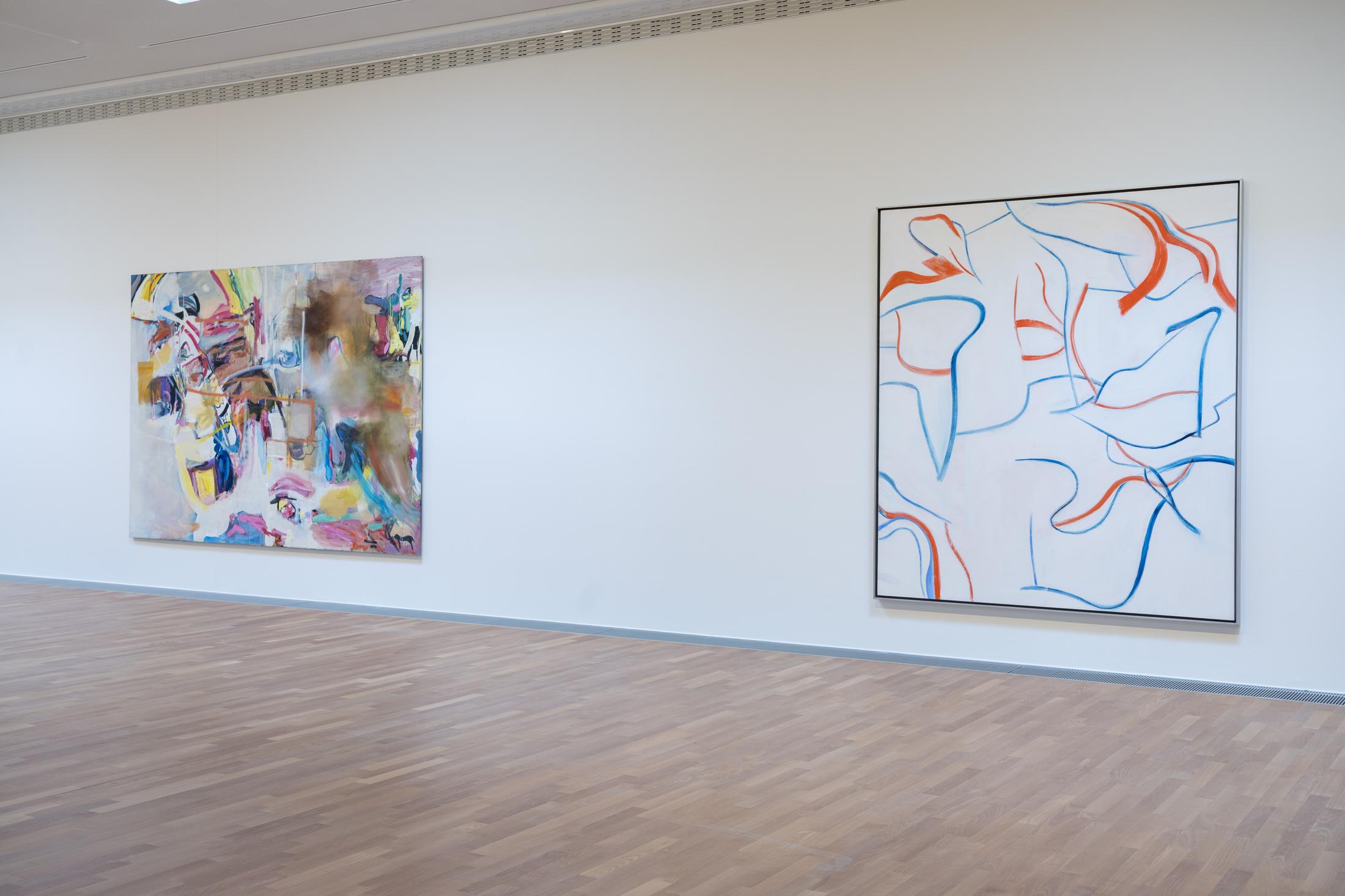 Exhibition View Albert Oehlen Solo Show «big paintings by me with small paintings by others» at MASI Lugano, 2021-2022 / Photo: Studio Pagi / Courtesy: the artist and MASI Lugano