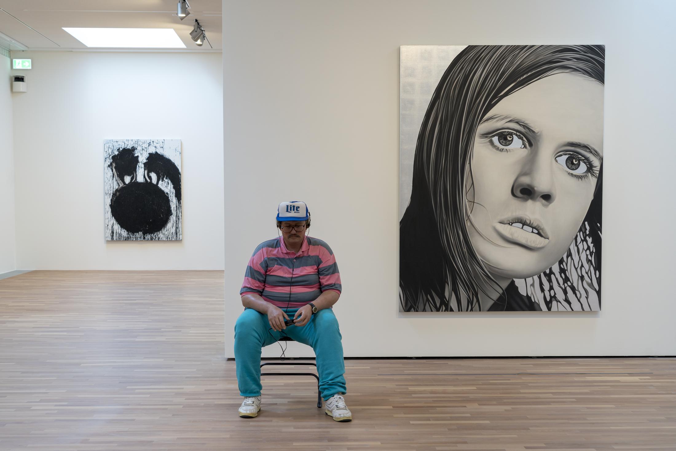 Exhibition View Albert Oehlen Solo Show «big paintings by me with small paintings by others» at MASI Lugano, 2021-2022 / Photo: Studio Pagi / Courtesy: the artist and MASI Lugano