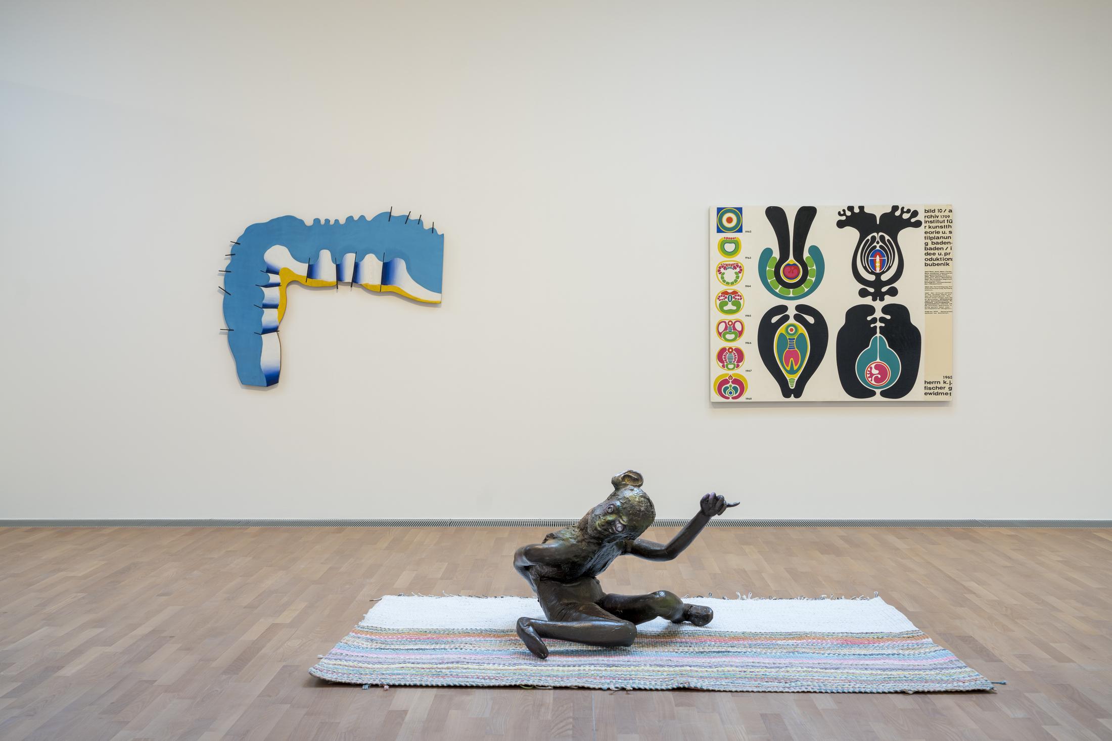 Exhibition View Albert Oehlen Solo Show «big paintings by me with small paintings by others» at MASI Lugano, 2021-2022 / Photo: Studio Pagi / Courtesy: the artist and MASI Lugano