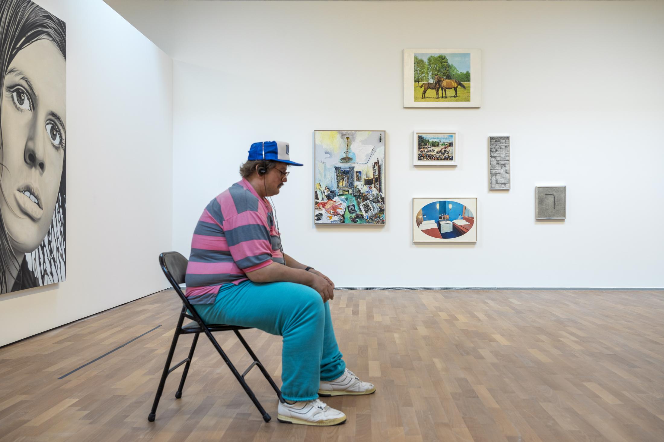 Exhibition View Albert Oehlen Solo Show «big paintings by me with small paintings by others» at MASI Lugano, 2021-2022 / Photo: Studio Pagi / Courtesy: the artist and MASI Lugano