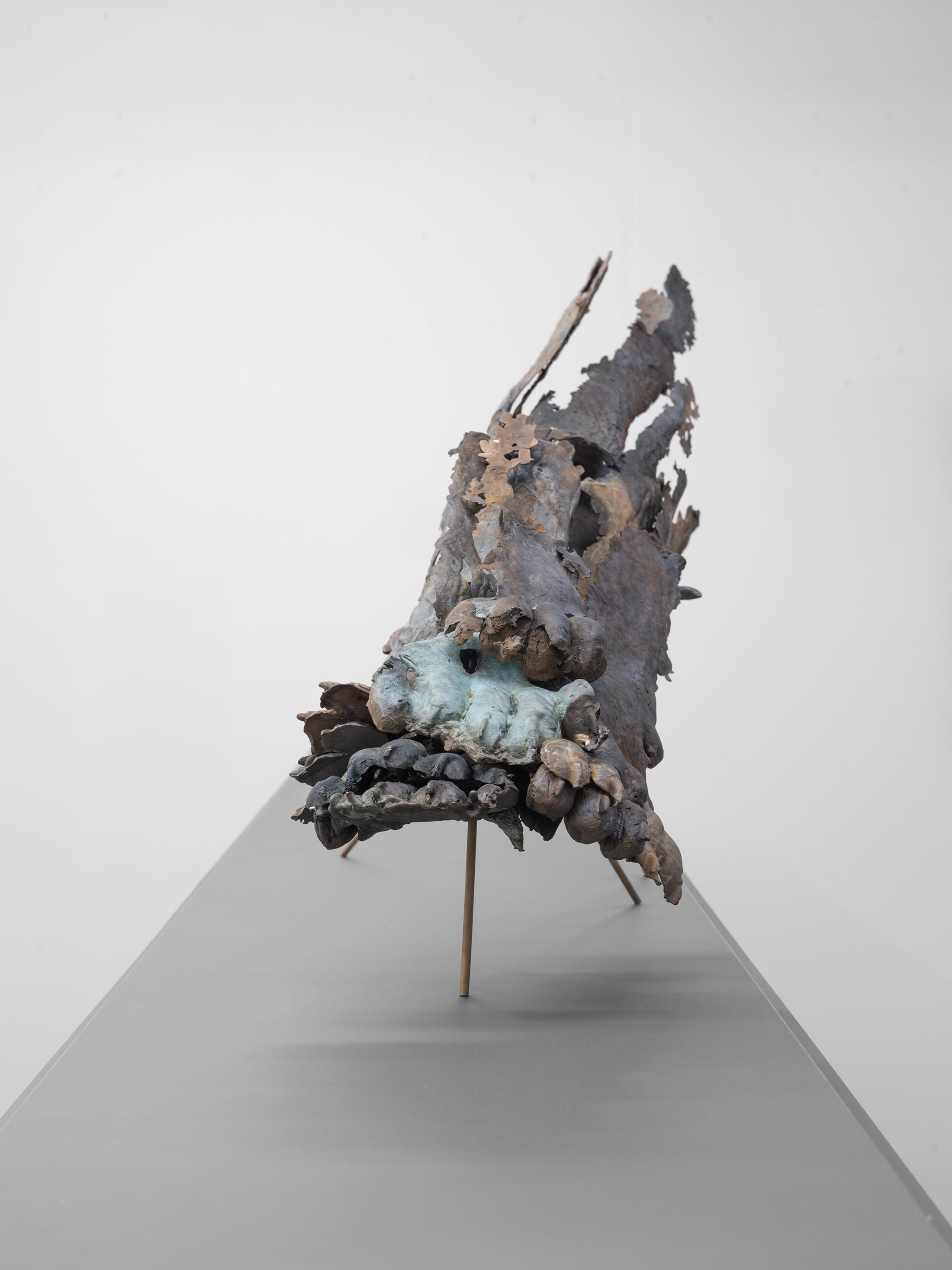 Exhibition View Alessandro Di Pietro Solo Show «Occult Desserts; view on Alessandro di Pietro, Fade Paw Study (Modern Meteorite), 2022, bronze, 42,5 x 60 x 17 cm» at All Stars, Lausanne, 2022 / Photo: Julien Gremaud / Courtesy: the artist and All Stars