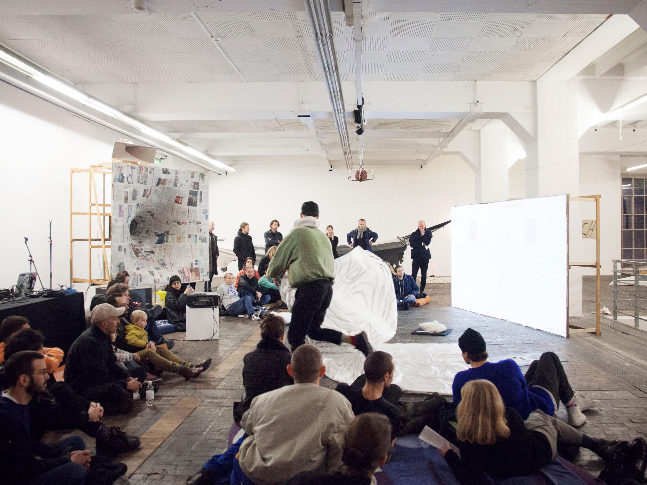 Exhibition View «Alpina Huus» at Le Commun, Geneva / © Neige Sanchez, Courtesy the artists