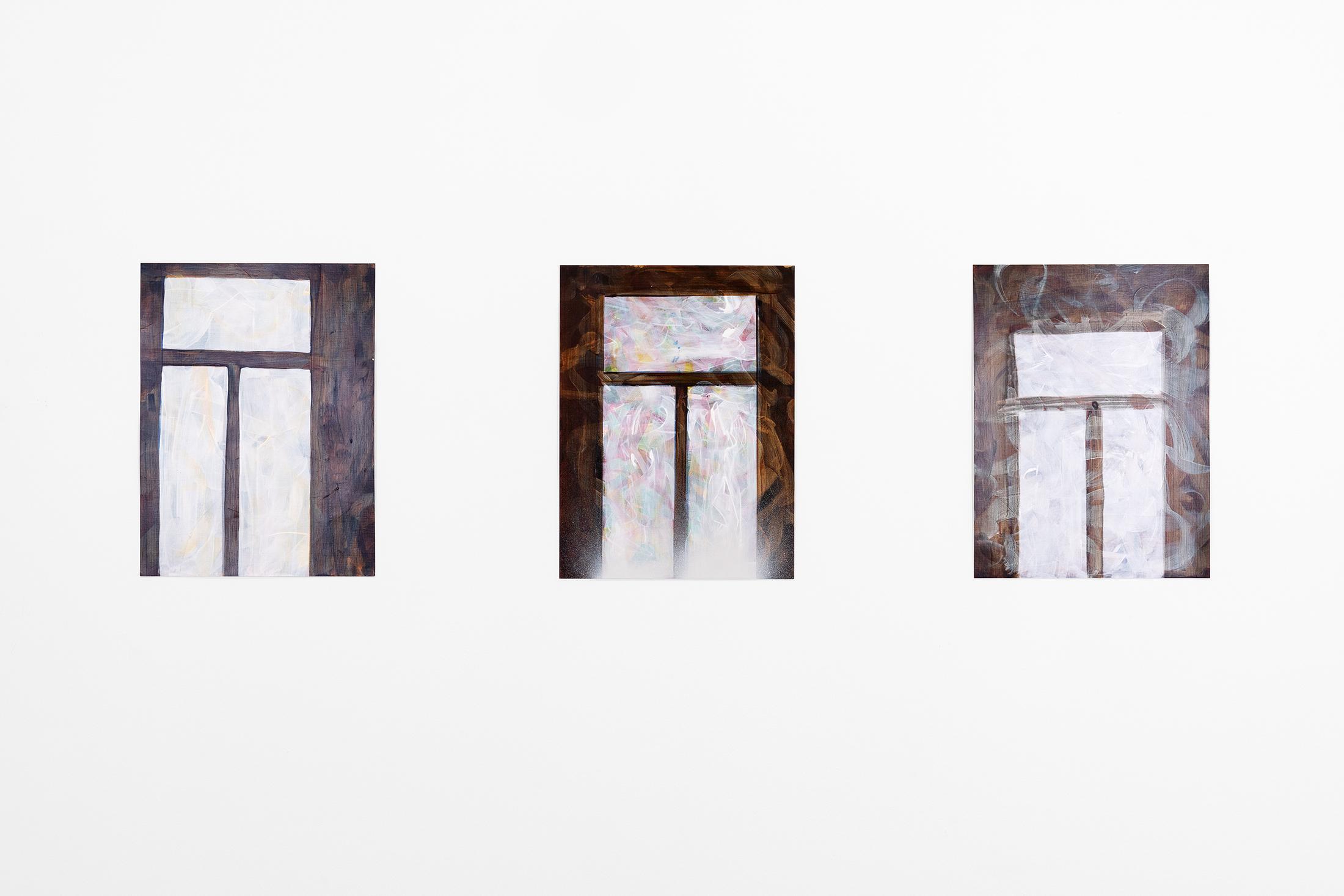 Exhibition View Groupshow «Among Them; view on Jakob Maria Buchner, Ohne Titel, 2019, Acrylic on grounded paper» at Kirchgasse, Steckborn, 2020 / Courtesy: the artists and Kirchgasse