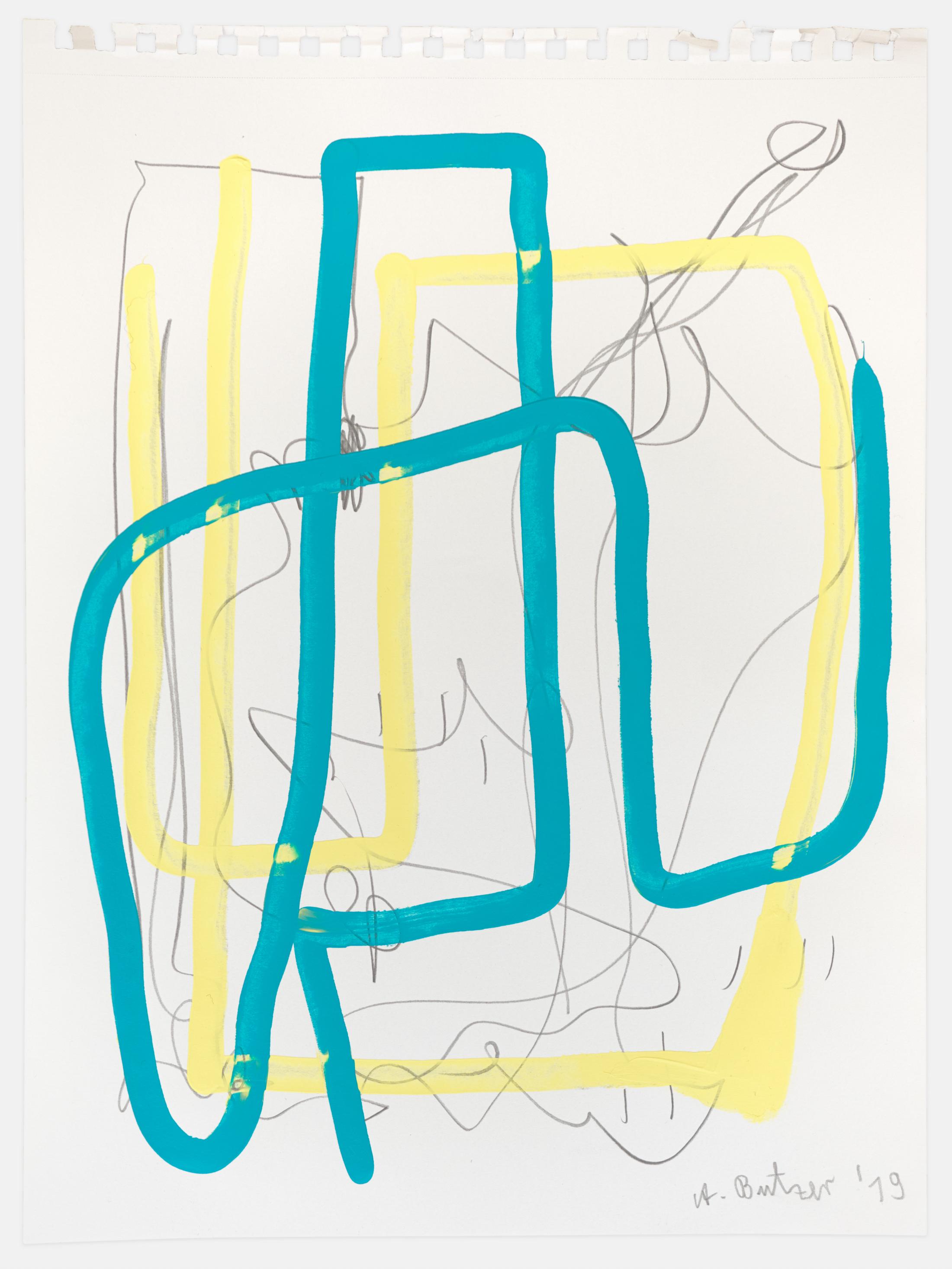 Exhibition View André Butzer Soloshow (view on Untitled, 2019) at Kirchgasse, Steckborn, 2019 / Courtesy: the artist and Kirchgasse