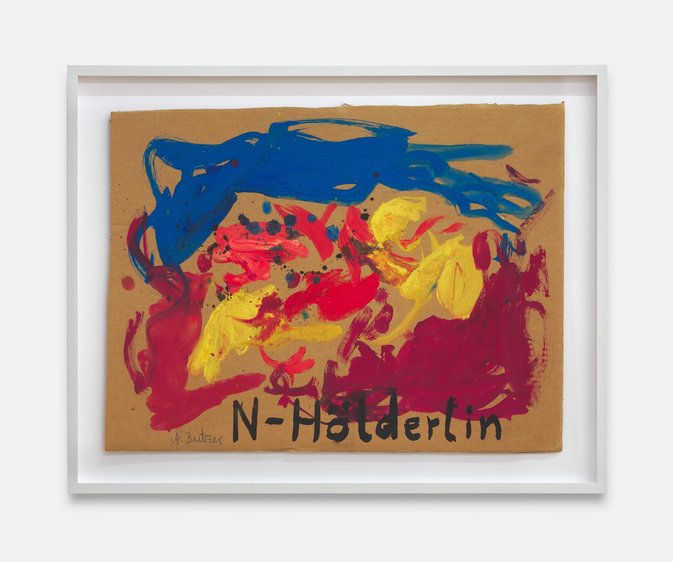 Exhibition View André Butzer Soloshow (view on Untitled (N-Hölderlin), 2004) at Kirchgasse, Steckborn, 2019 / Courtesy: the artist and Kirchgasse