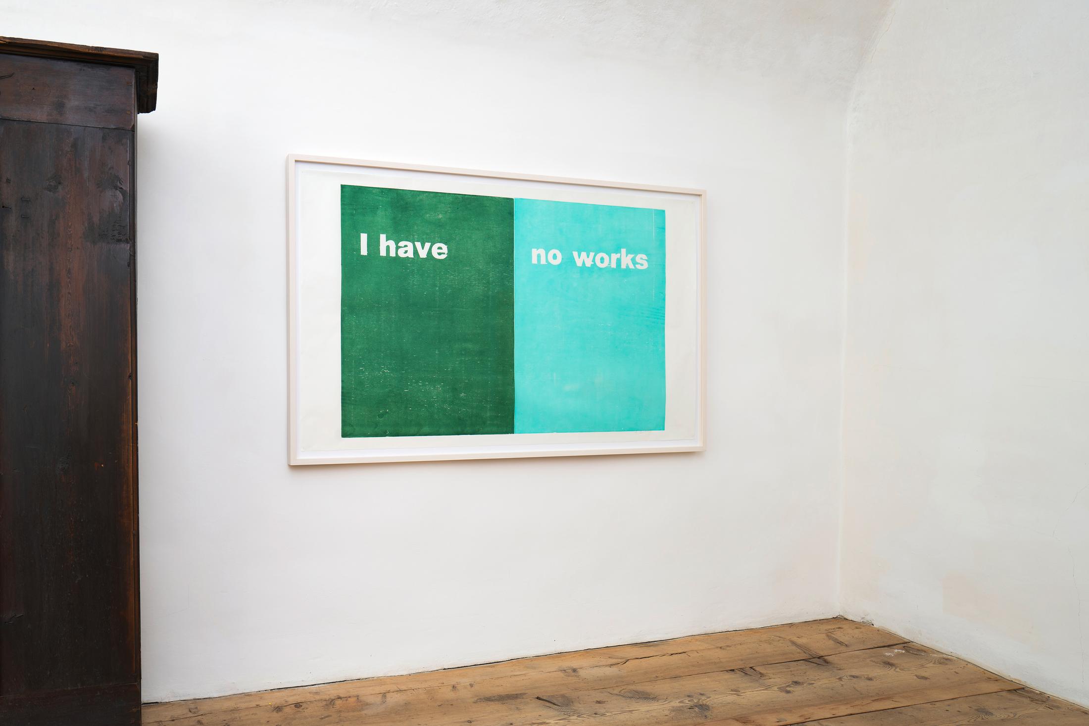 Installation View Andrea Büttner at Galerie Tschudi / Courtesy: Galerie Tschudi, Zuoz and the artist