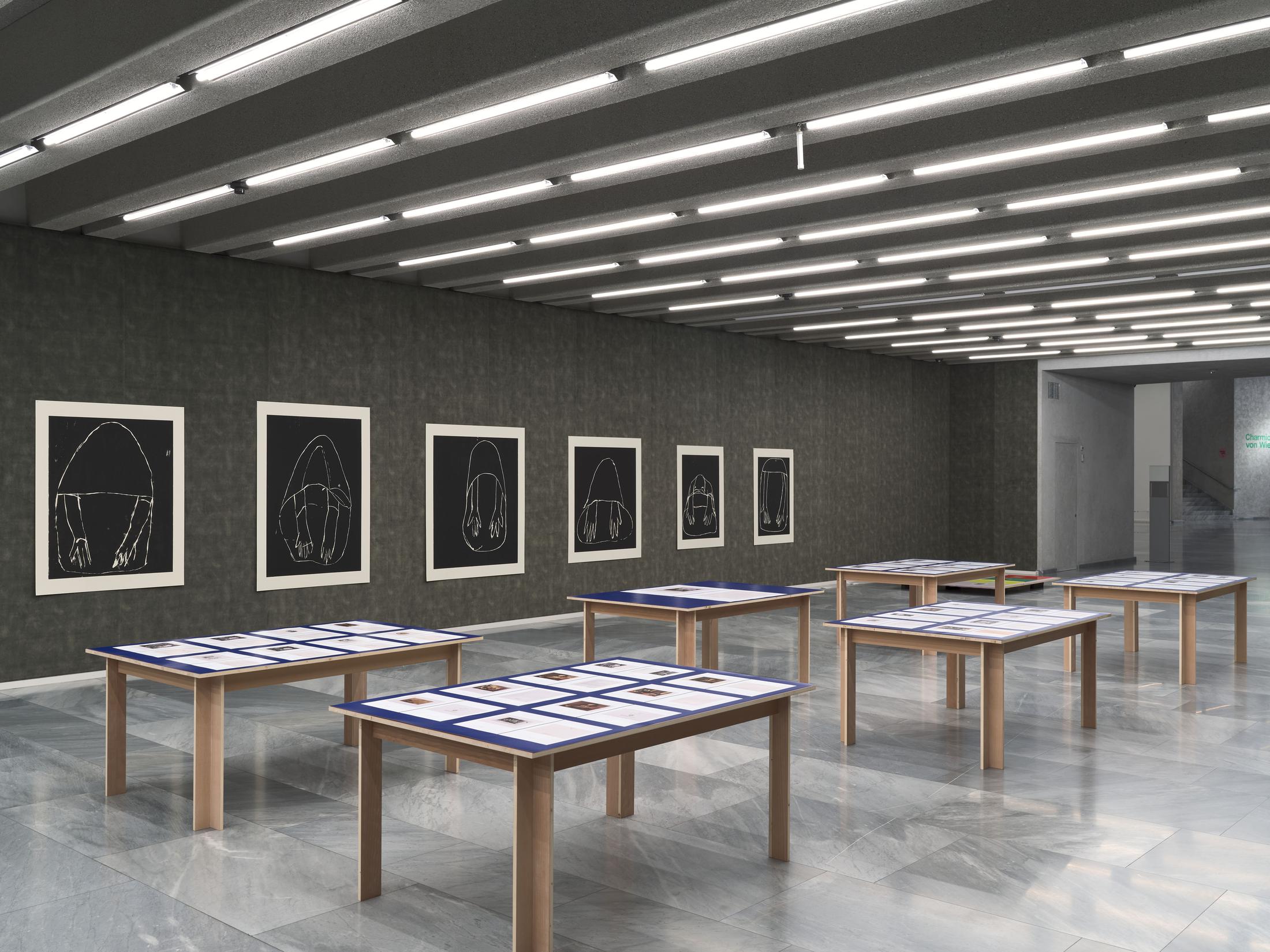 Exhibition View Andrea Büttner Solo Show «The Heart of Relations» at Kunstmuseum Basel, Basel, 2023 / Photo: Julian Salinas / Courtesy: the artist and ProLitteris, Zurich