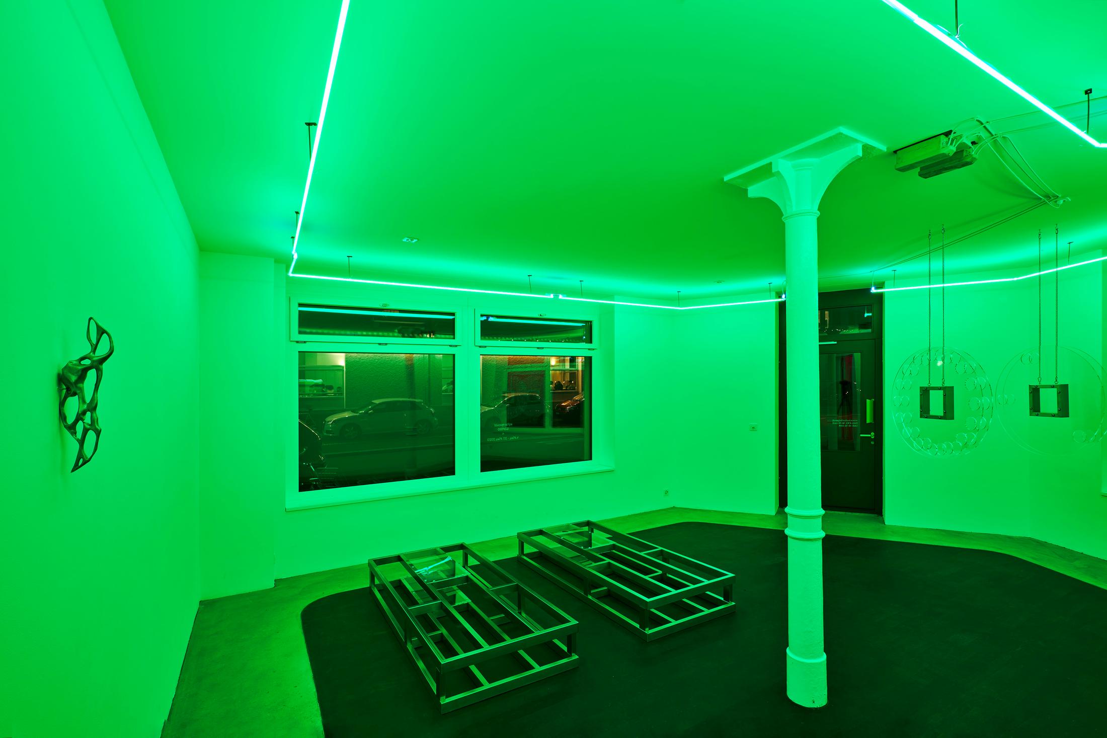 Exhibition View Anita Mucolli Solo Show «Limbo» at Kulturfolger, Zurich, 2023 / Photo: Anna Maysuk / Courtesy: the artist and Kulturfolger