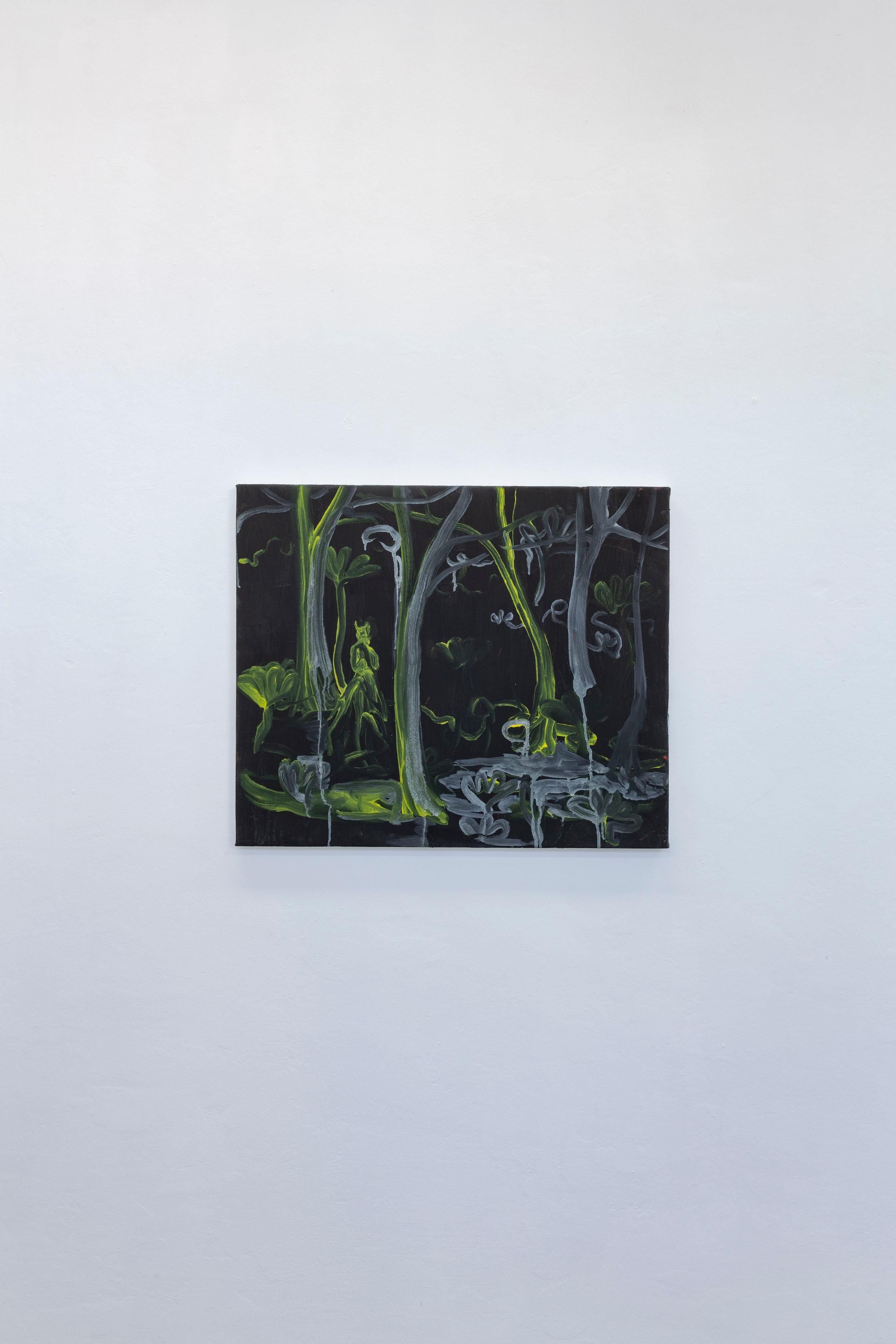 Exhibition View Groupshow «Art Basel Bern – Booth A1; view on Rebekka Steiger, Night shift, 2018» at Ballostar Mobile, Bern, 2019 / Courtesy: the artist and Ballostar Mobile