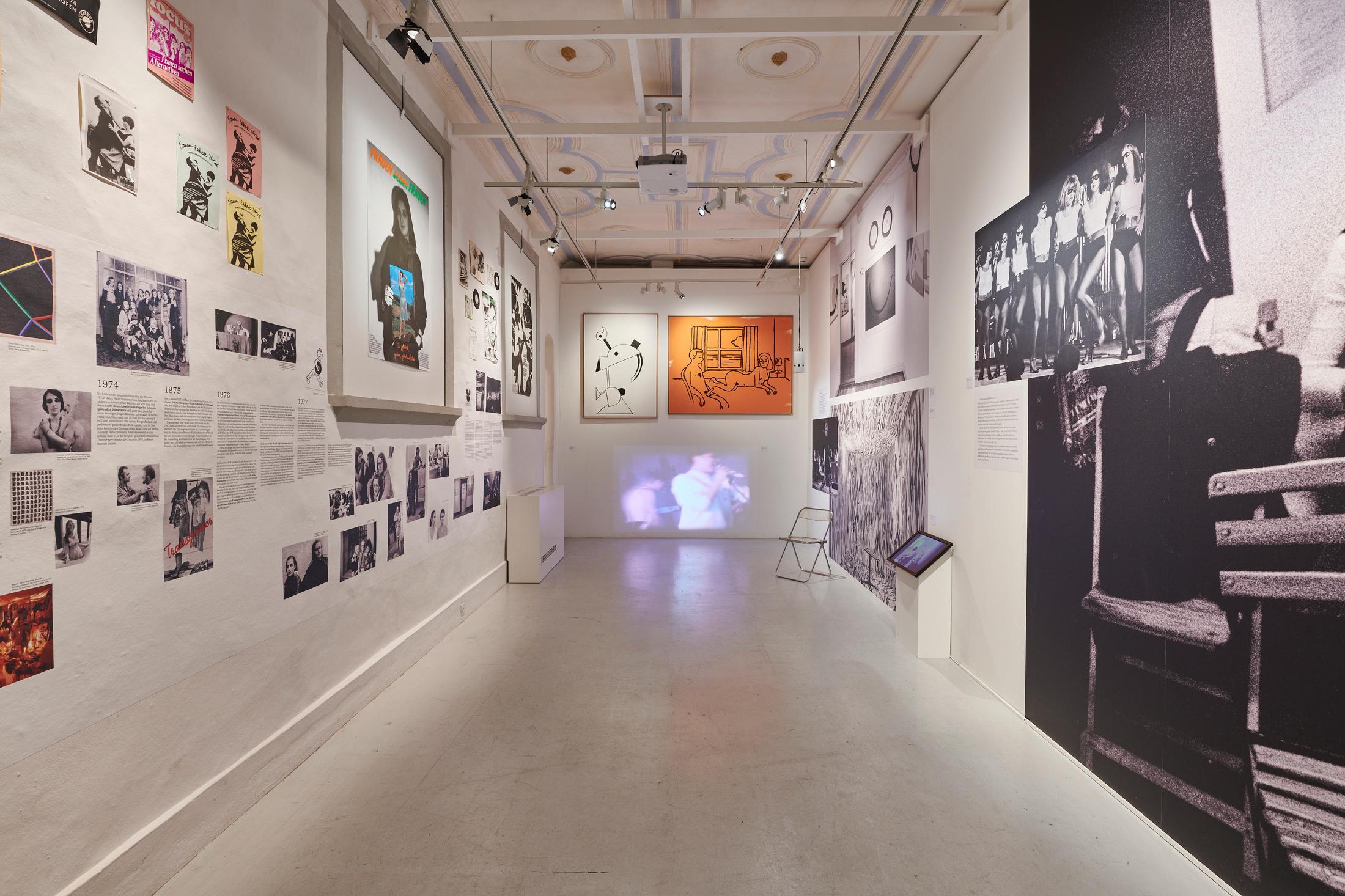 Exhibition View Groupshow «Ausbruch & Rausch, Zurich 1975-1980, Women Art Punk» at Strauhof, Zurich, 2020 / Photo: Zeljko Gataric