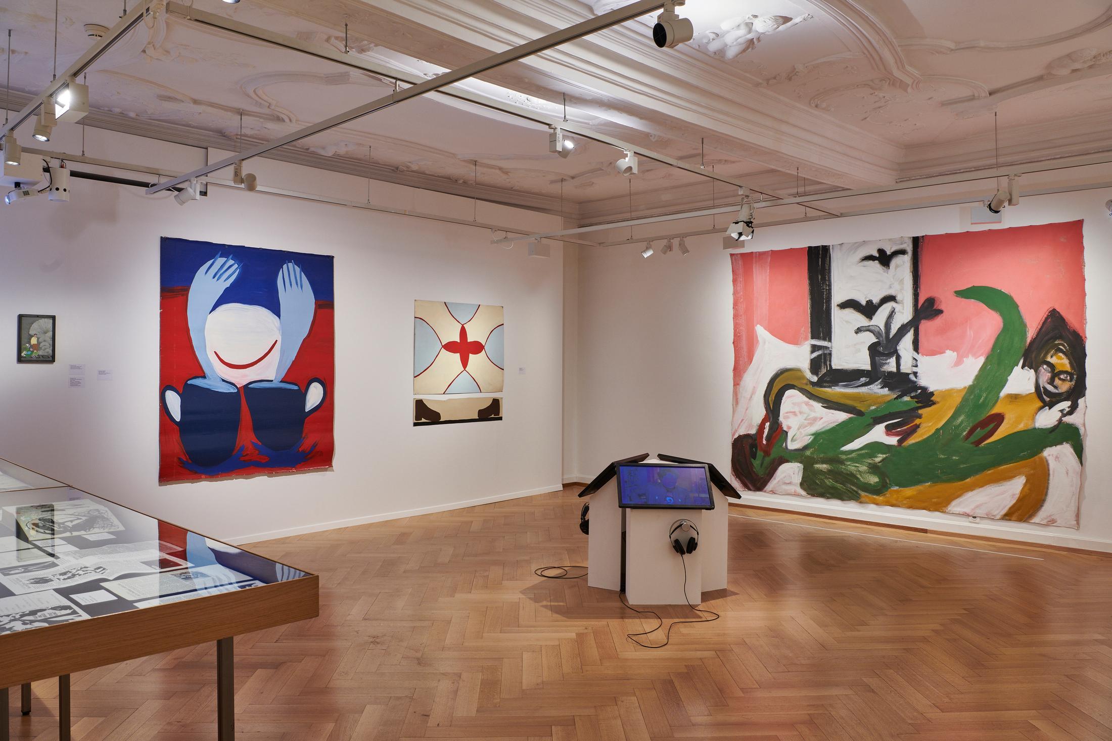 Exhibition View Groupshow «Ausbruch & Rausch, Zurich 1975-1980, Women Art Punk» at Strauhof, Zurich, 2020 / Photo: Zeljko Gataric