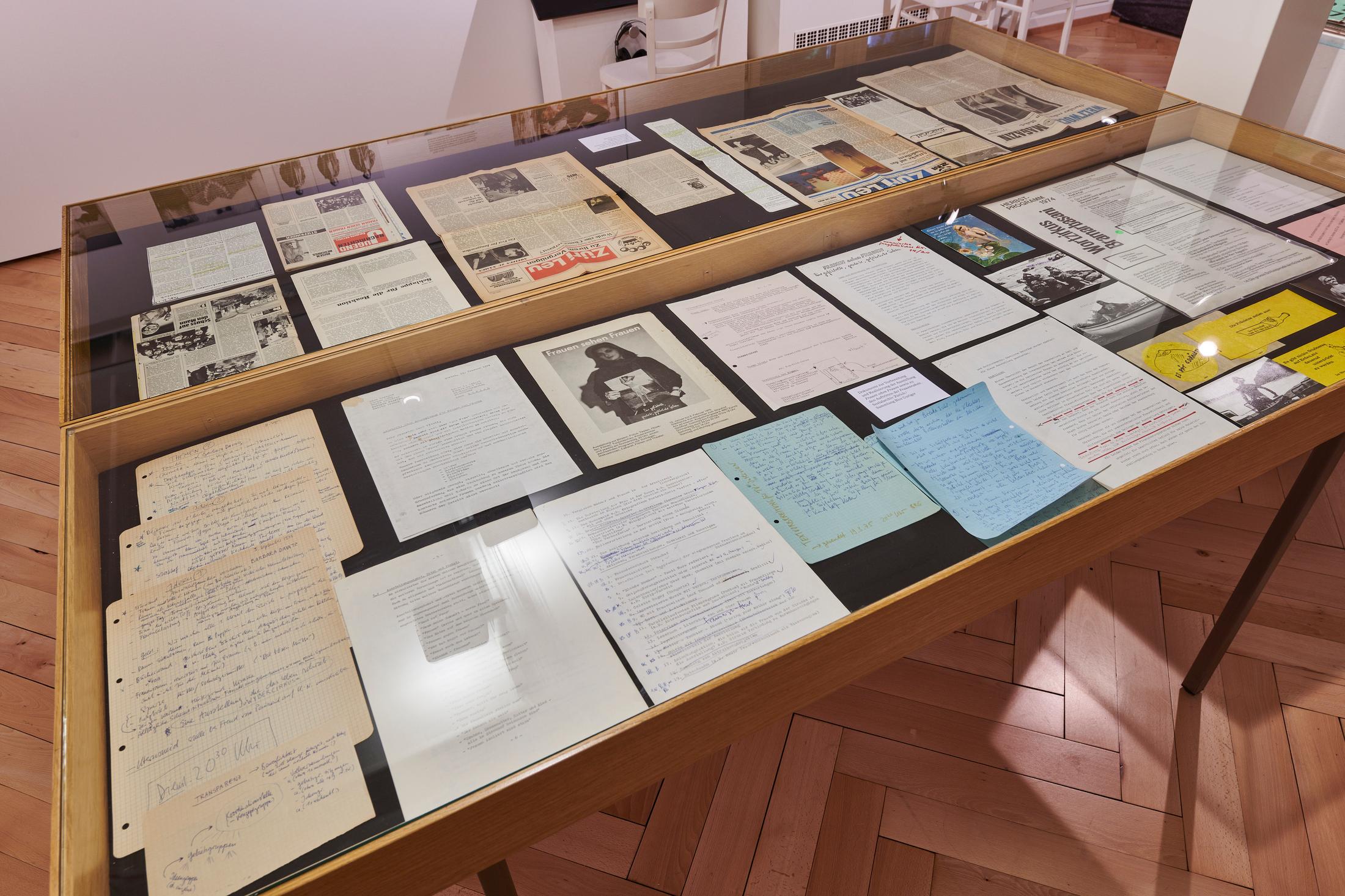 Exhibition View Groupshow «Ausbruch & Rausch, Zurich 1975-1980, Women Art Punk» at Strauhof, Zurich, 2020 / Photo: Zeljko Gataric