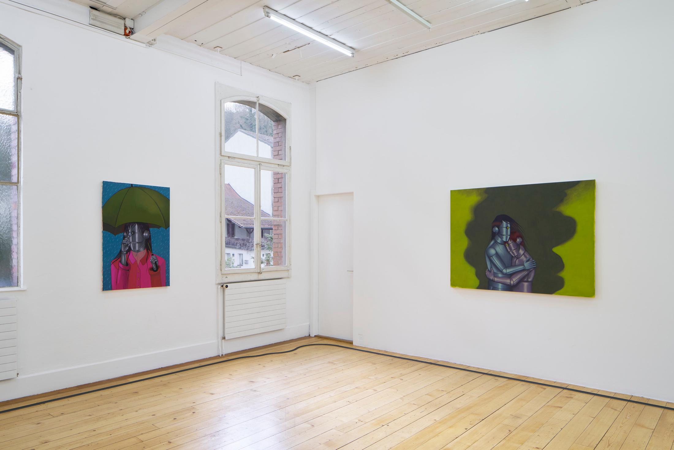 Exhibition View Duo Show Azize Ferizi and Jeremy «Spring / Summer 25» at Kunsthalle Friart, Fribourg, 2025 / Photo: Guillaume Python / Courtesy: the artists and Kunsthalle Friart Fribourg