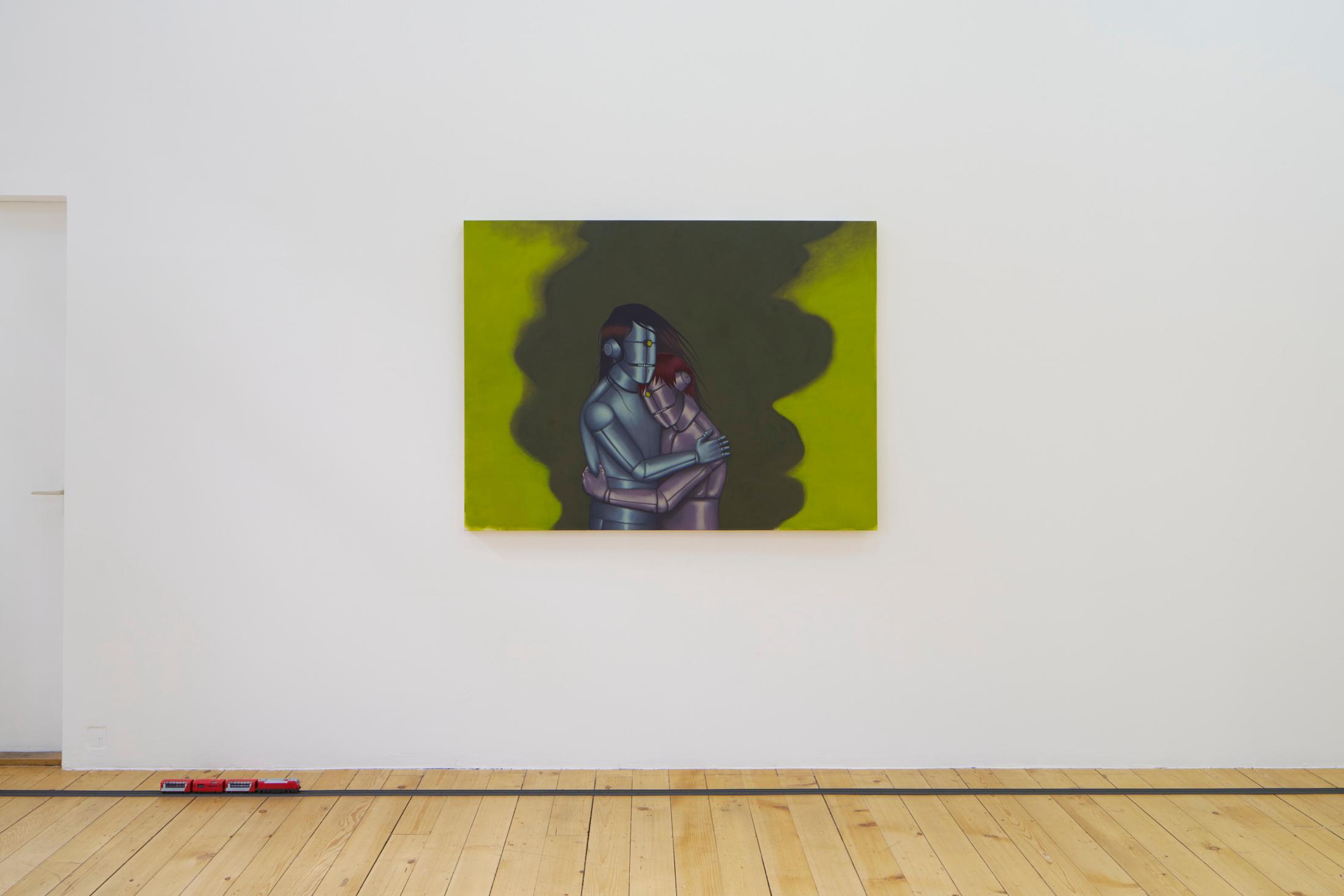 Exhibition View Duo Show Azize Ferizi and Jeremy «Spring / Summer 25 ; view on Jeremy, L’étreinte, 2025» at Kunsthalle Friart, Fribourg, 2025 / Photo: Guillaume Python / Courtesy: the artists and Kunsthalle Friart Fribourg