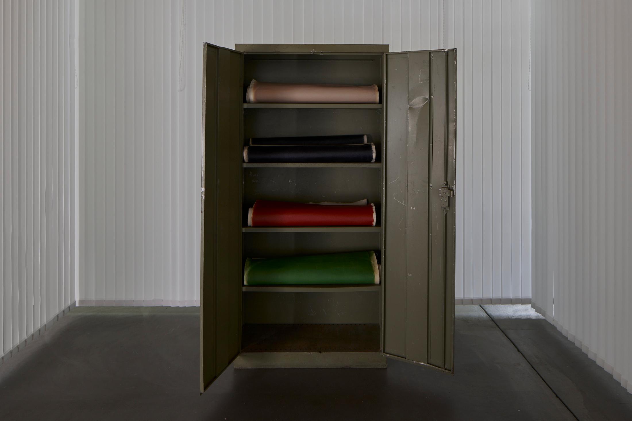 Exhibition View Duo Show Azize Ferizi and Jeremy «Spring / Summer 25 ; view on Azize Ferizi, national anthem, 2025» at Kunsthalle Friart, Fribourg, 2025 / Photo: Guillaume Python / Courtesy: the artists and Kunsthalle Friart Fribourg