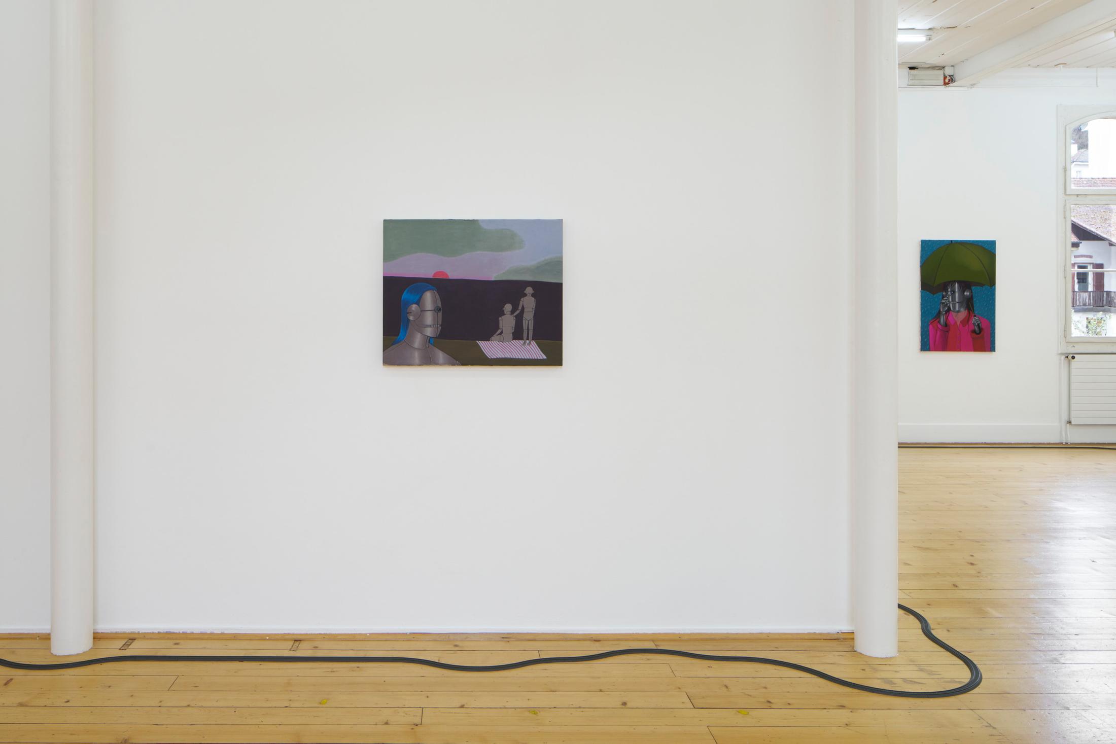 Exhibition View Duo Show Azize Ferizi and Jeremy «Spring / Summer 25» at Kunsthalle Friart, Fribourg, 2025 / Photo: Guillaume Python / Courtesy: the artists and Kunsthalle Friart Fribourg