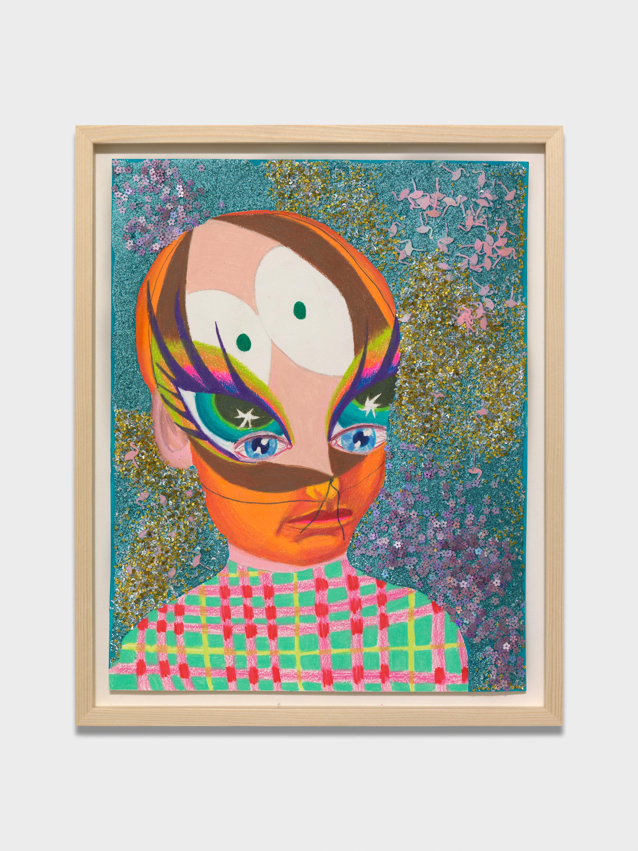 Exhibition View Bailey Scieszka Solo Show «The Flesh Failures; view on Bailey Scieszka, Baby with Kenny Face Paint, 2021» at Galerie Maria Bernheim, Zurich, 2022 / Photo: Annik Wetter / Courtesy: the artist and Galerie Maria Bernheim