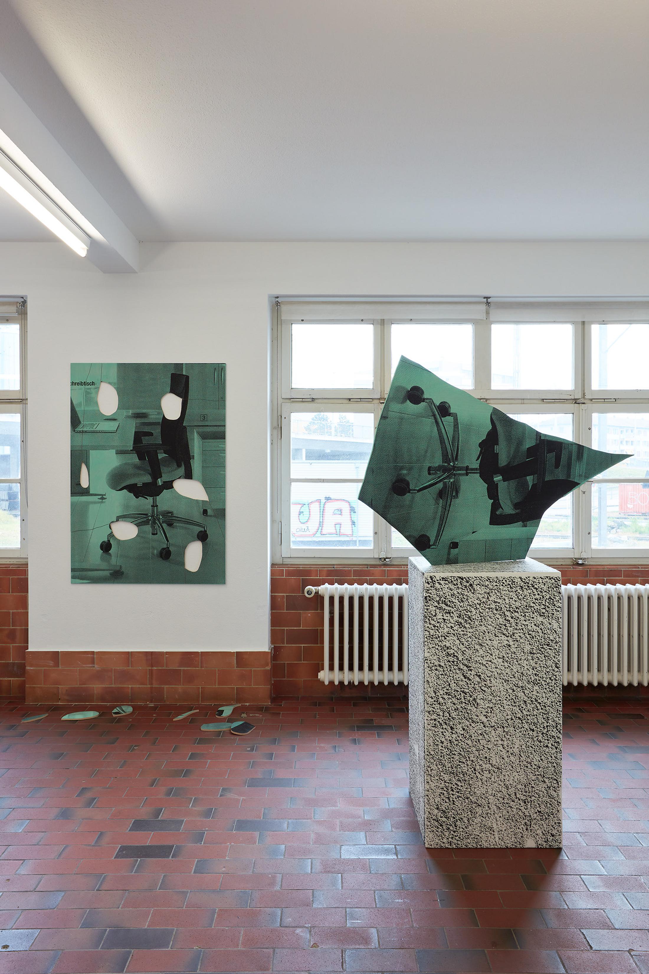 Exhibition View Bastien Aubry Solo Show «L'imbécile heureux» at Mayday, Basel, 2021 / Photo: Moritz Schermbach / Courtesy: the artist and Mayday