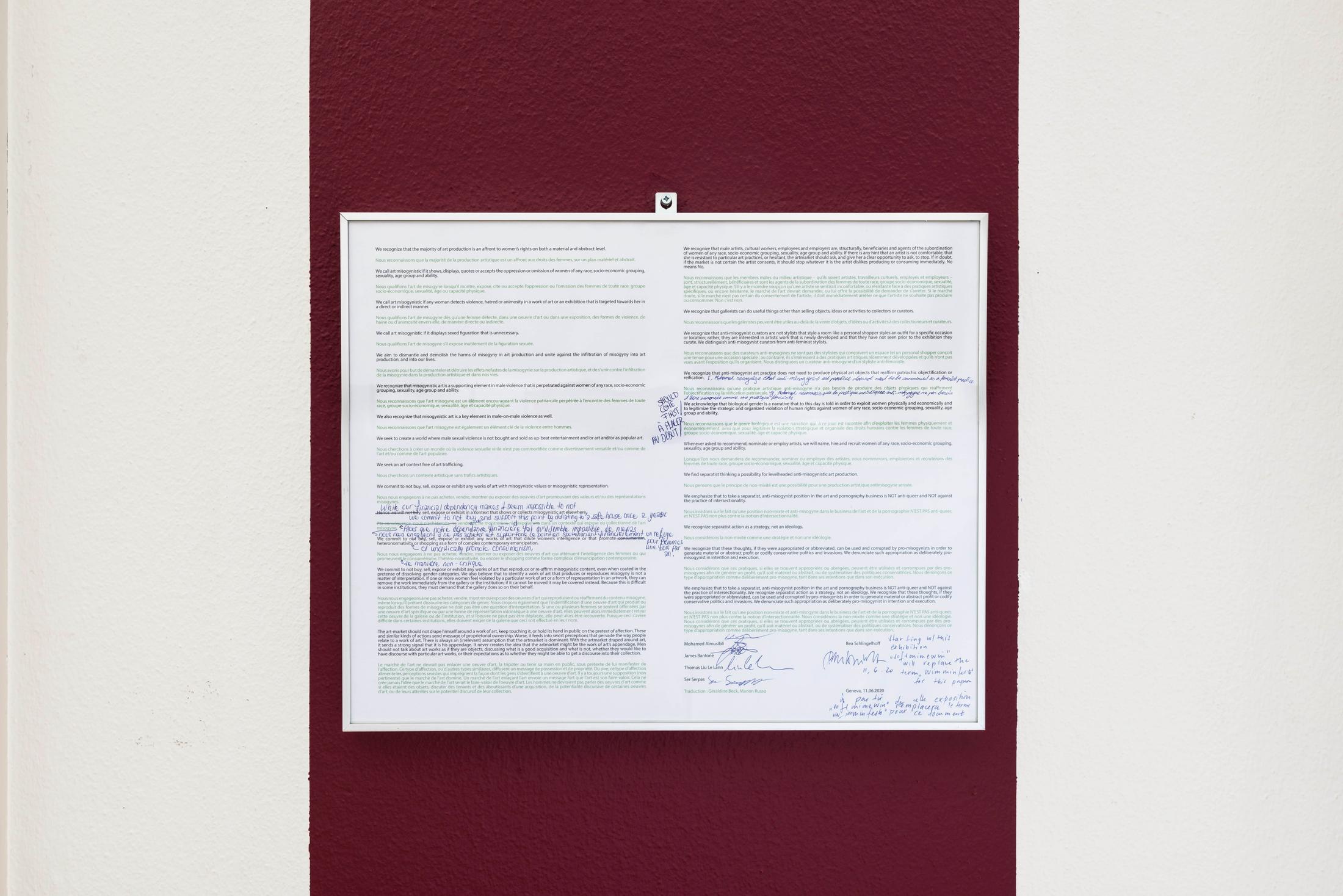 Exhibition View Bea Schlingelhoff Soloshow «soft mime win» at Cherish, Geneva, 2020 / Photo: James Bantone / Courtesy: the artist and Cherish