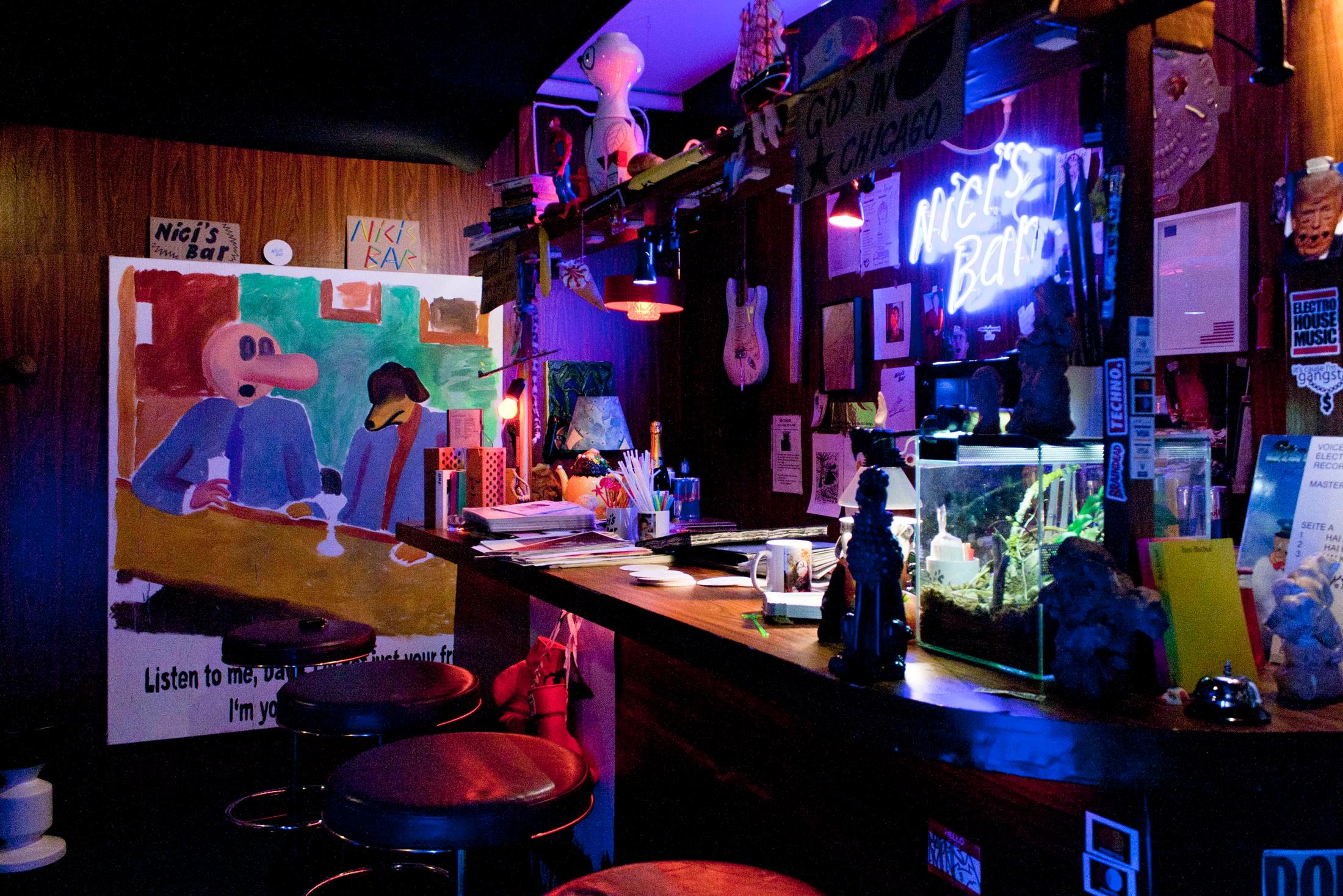 Exhibition View Beni Bischof "Nici's Bar" at Galerie Nicola von Senger 2018