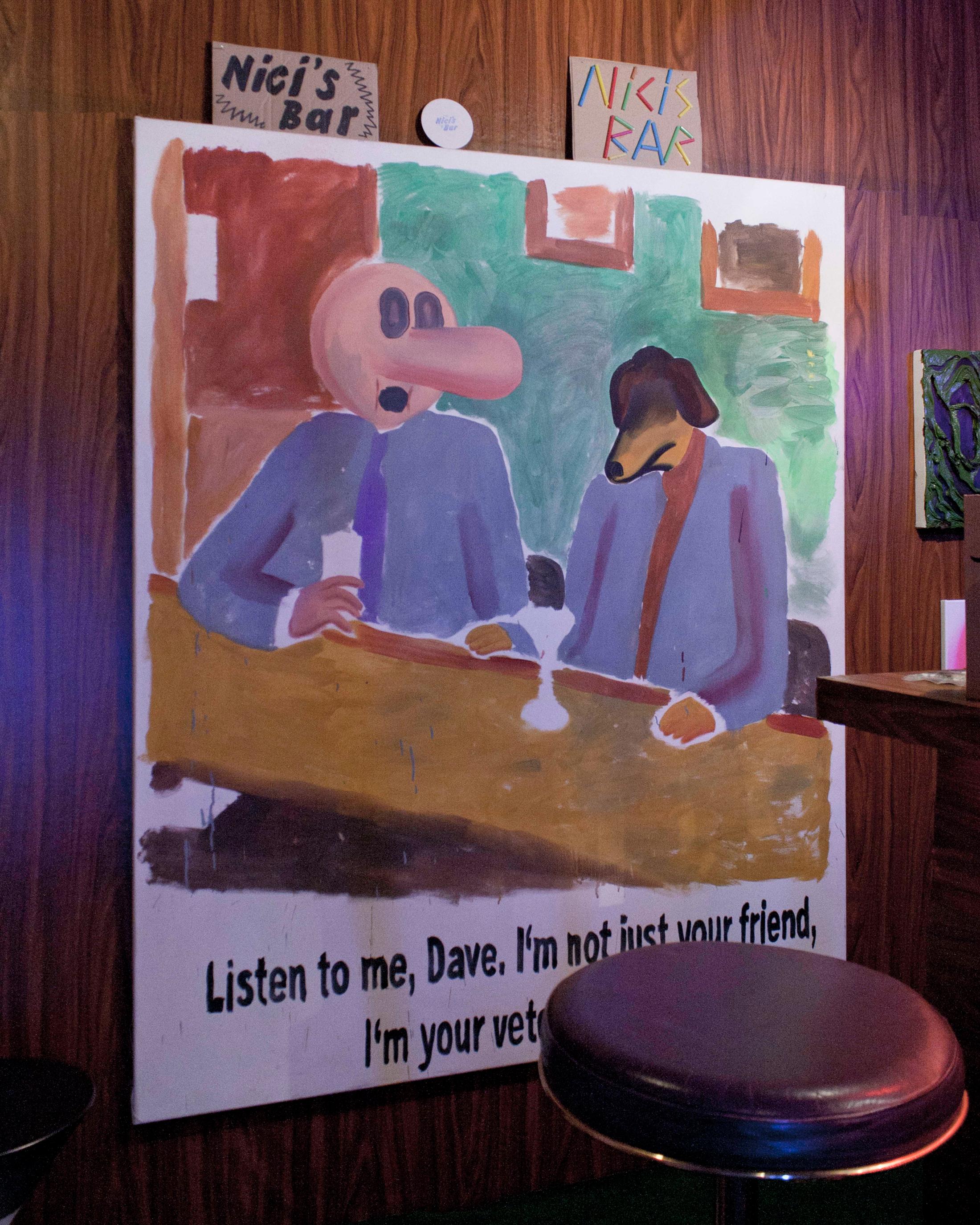 Exhibition View Beni Bischof "Nici's Bar" at Galerie Nicola von Senger 2018