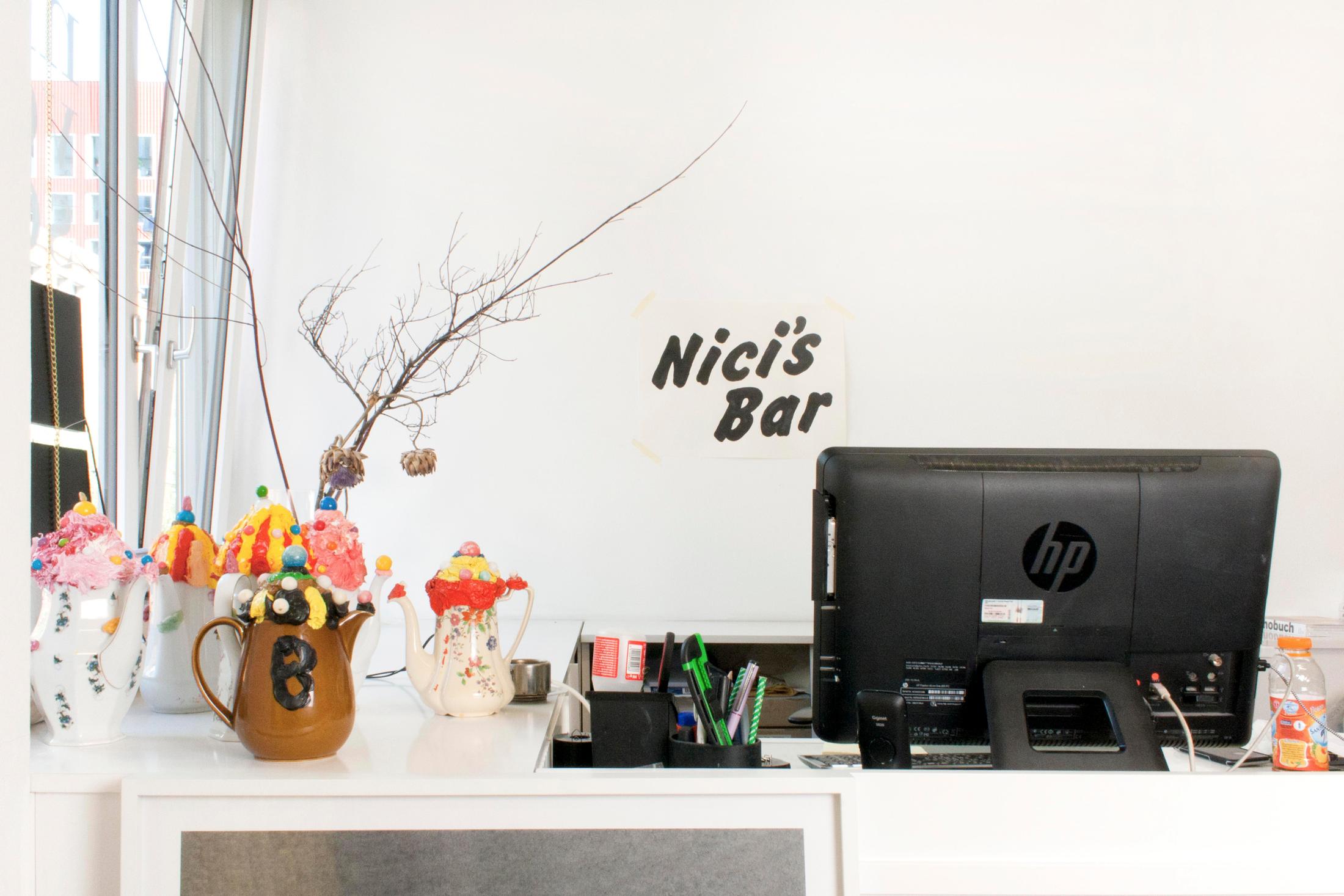 Exhibition View Beni Bischof "Nici's Bar" at Galerie Nicola von Senger 2018