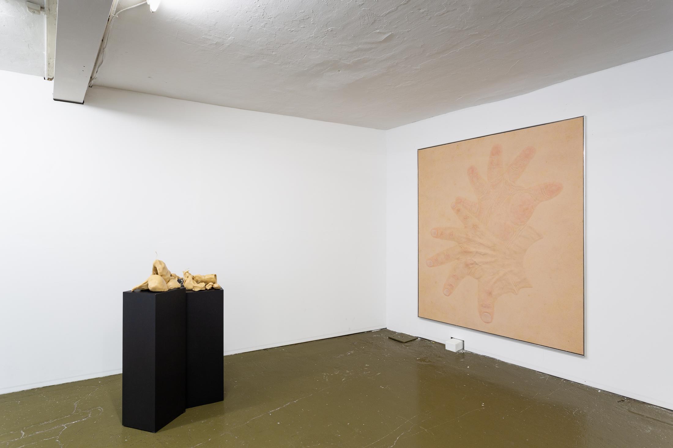 Exhibition View Groupshow «Can You Feel It?; view on Mélodie Mousset, Organs, 2018 and Pattern for hysterical change, 2017» at Last Tango, Zurich, 2019 / Photo: Kilian Bannwart / Courtesy: the artist and Last Tango