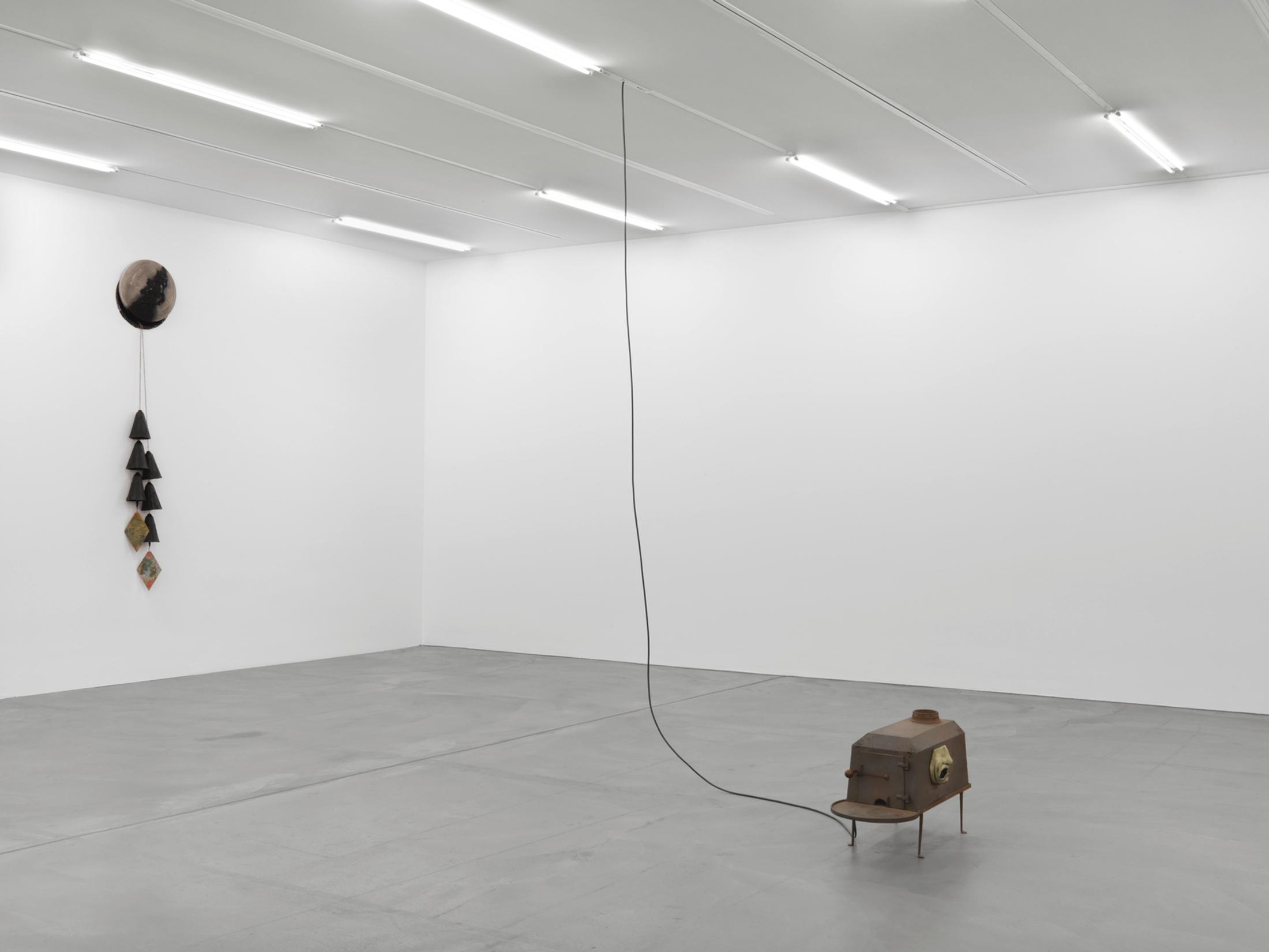 Installation View Cooper Jacoby "Disgorgers" at LUMA Westbau, Zurich, 2017 / Photo: Stefan Altenburger, Courtesy: the artist