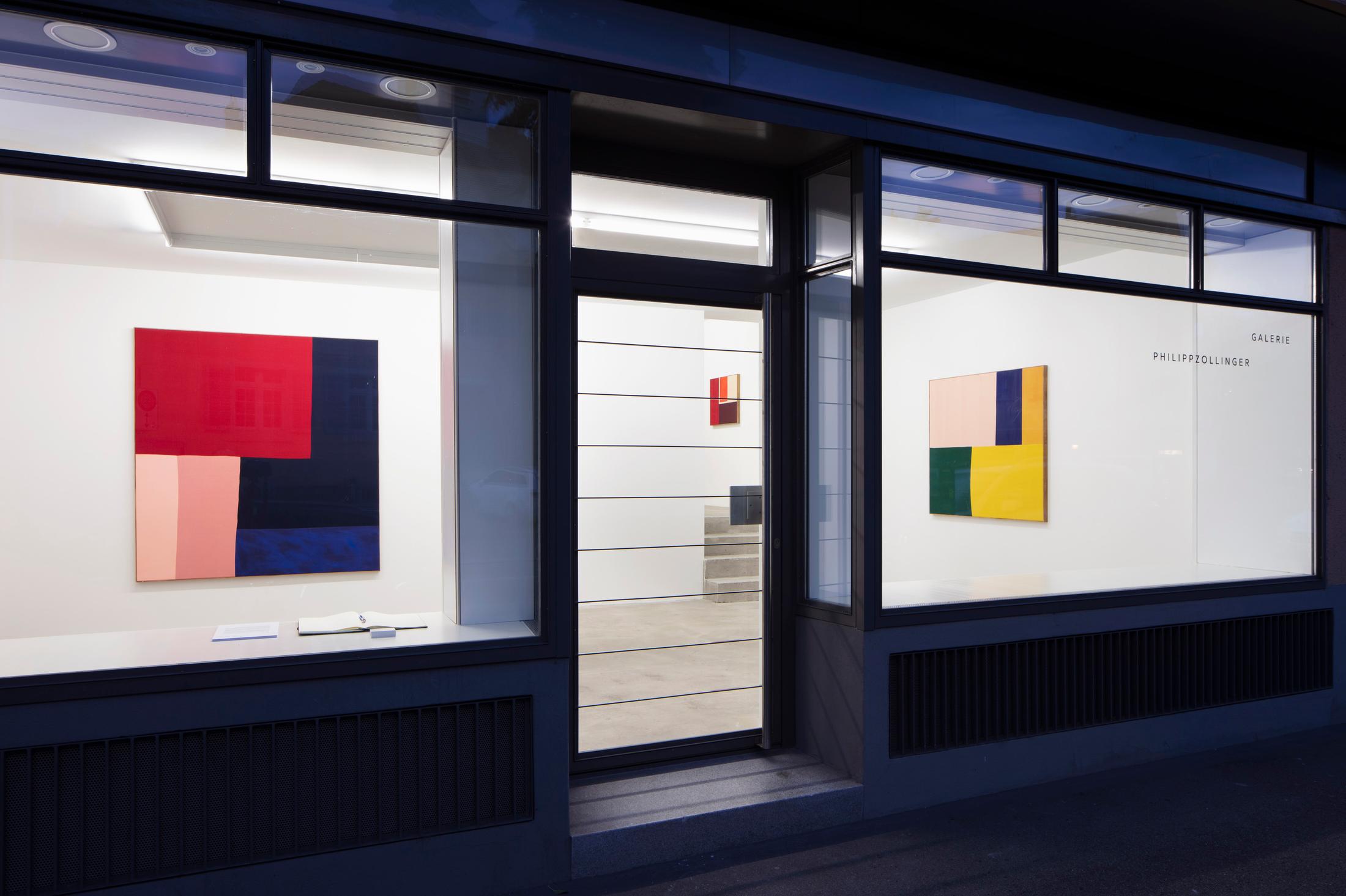 Exhibition View Ethan Cook Soloshow "Sets" at GALERIE PHILIPPZOLLINGER, Zurich, 2019 / Photo: Photo: Conradin Frei / Courtesy the artist and GALERIE PHILIPPZOLLINGER