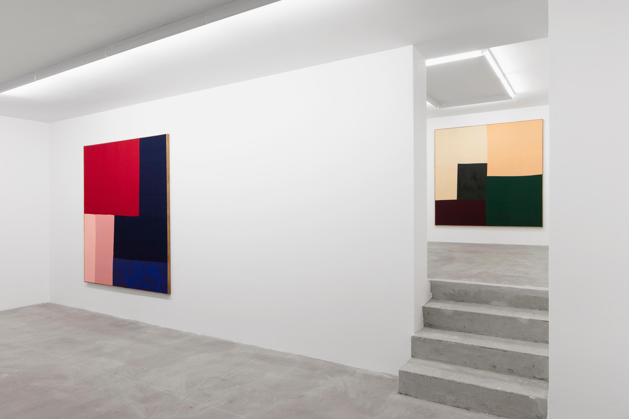 Exhibition View Ethan Cook Soloshow "Sets" at GALERIE PHILIPPZOLLINGER, Zurich, 2019 / Photo: Photo: Conradin Frei / Courtesy the artist and GALERIE PHILIPPZOLLINGER