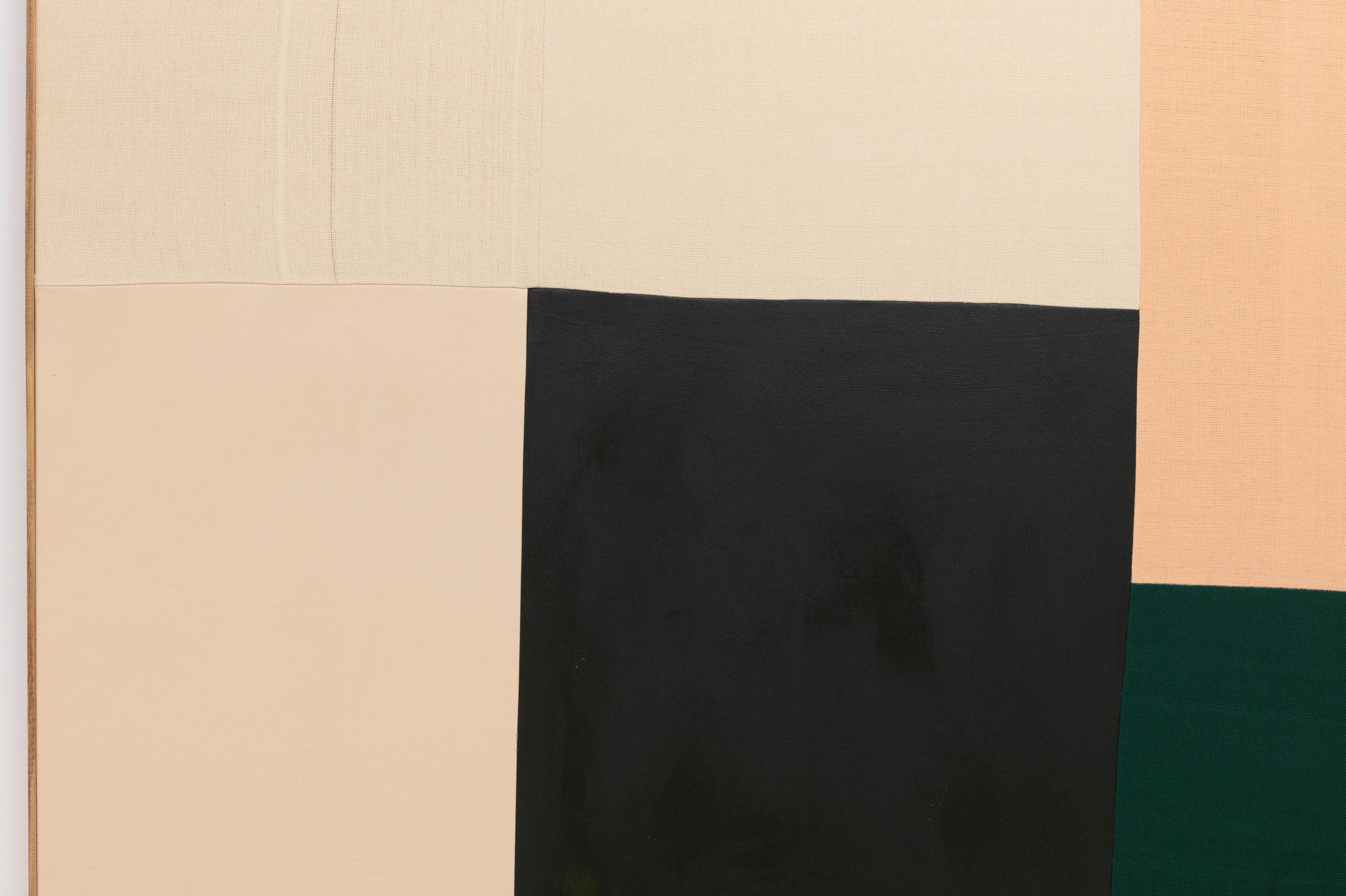 Exhibition View Ethan Cook Soloshow "Sets; view on Untitled, 2019 (detail)" at GALERIE PHILIPPZOLLINGER, Zurich, 2019 / Photo: Photo: Conradin Frei / Courtesy the artist and GALERIE PHILIPPZOLLINGER