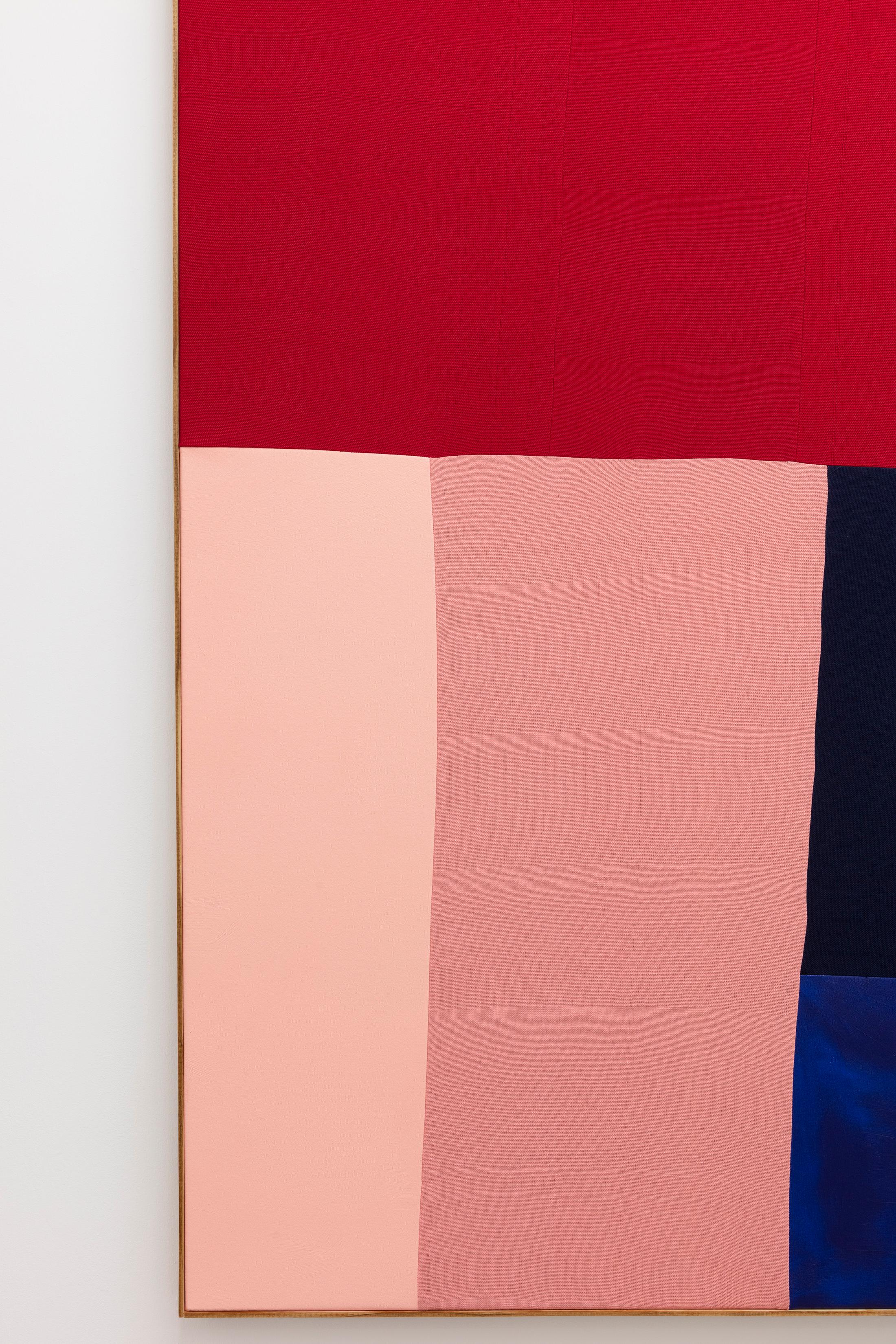 Exhibition View Ethan Cook Soloshow "Sets; view on Untitled, 2019 (detail)" at GALERIE PHILIPPZOLLINGER, Zurich, 2019 / Photo: Photo: Conradin Frei / Courtesy the artist and GALERIE PHILIPPZOLLINGER