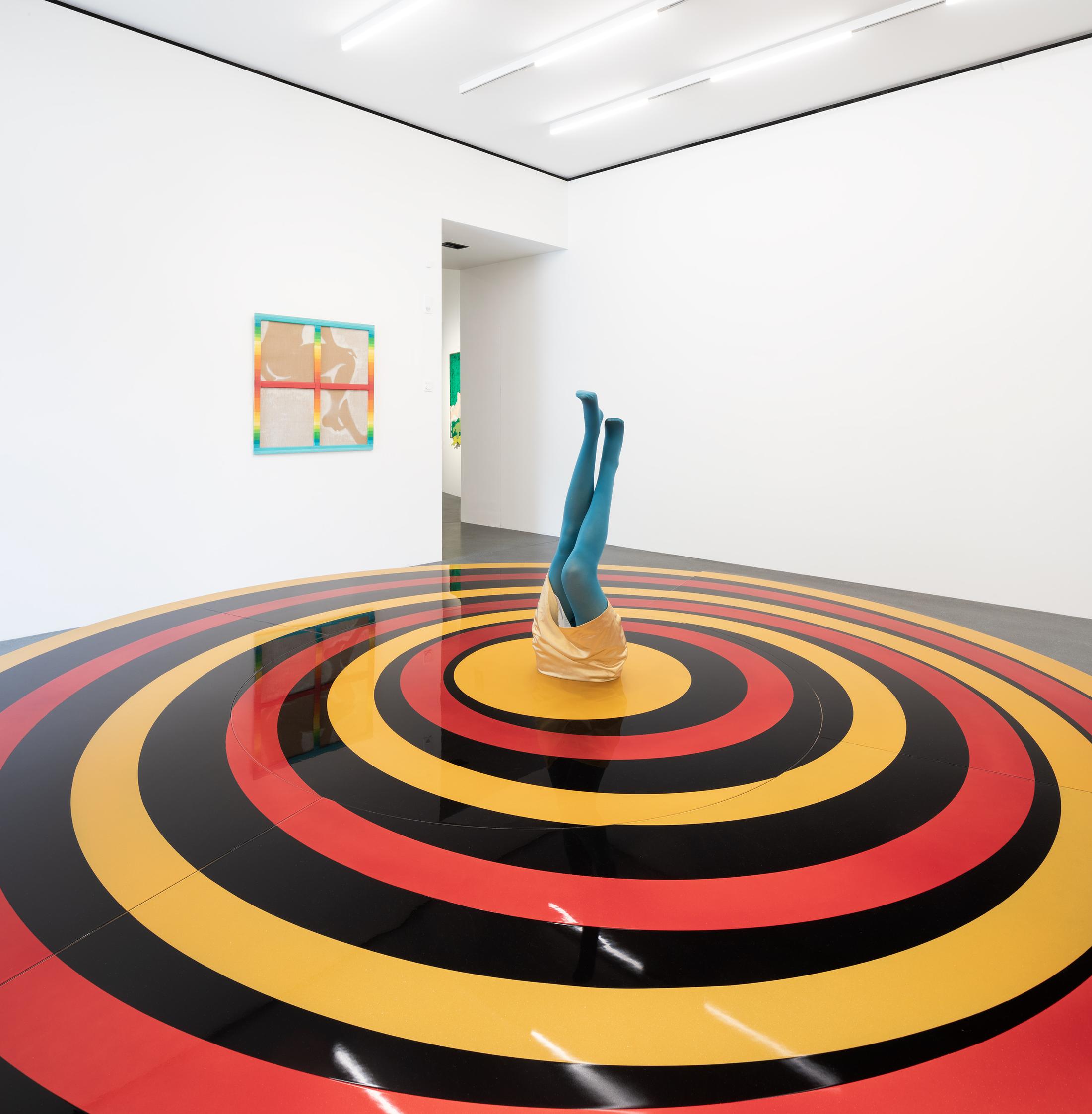 Exhibition View Evelyne Axell Solo Show «Body Double; view on special work by Sylvie Fleury, Marcel et Robert, 2009, (foreground)» at Muzeum Susch, Susch, 2020 / Photo: Maja Wirkus / Courtesy: Muzeum Susch / Art Stations Foundation CH