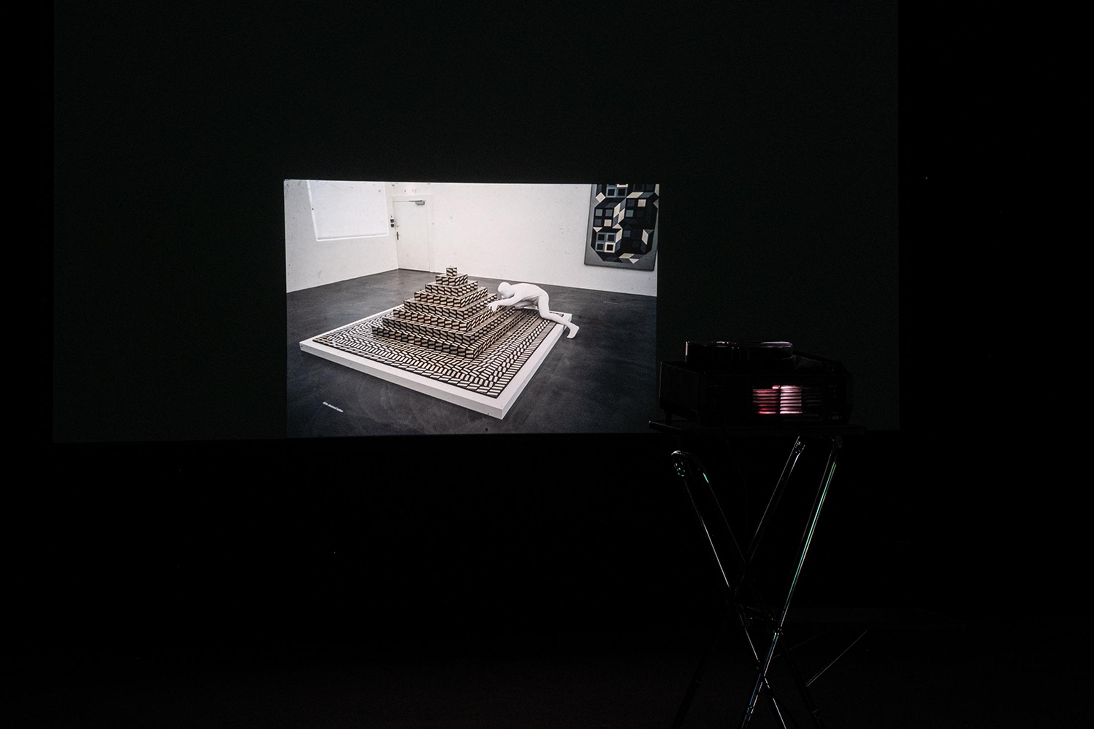 Exhibition View Group Show «Collections d’Artistes; view on Thomas Moor, Touching Tangibles, 2013-2014, slideshow (rotation of 30 images), variable dimensions» at Le Commun, Geneva, 2025 / Photo: Daniel Leal / Courtesy: Spielact Festival