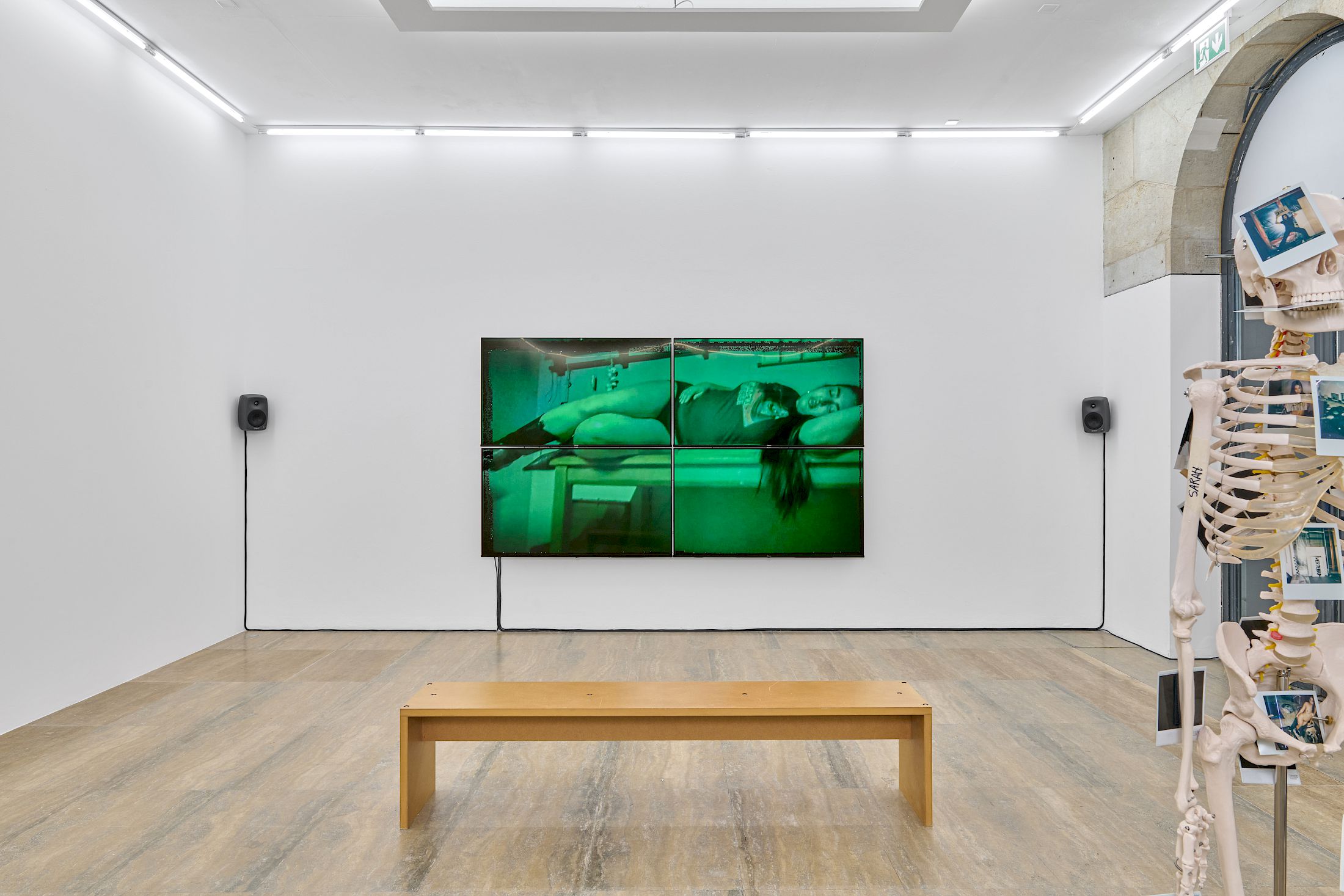 Exhibition View Solo Show Chris Lovasoa Kauffmann «Mammoth steps. One for Kevin, two for Lisa » at Halle Nord, Geneva, 2025 / Photo: Thomas Maisonnasse / Courtesy: the artist and Halle Nord