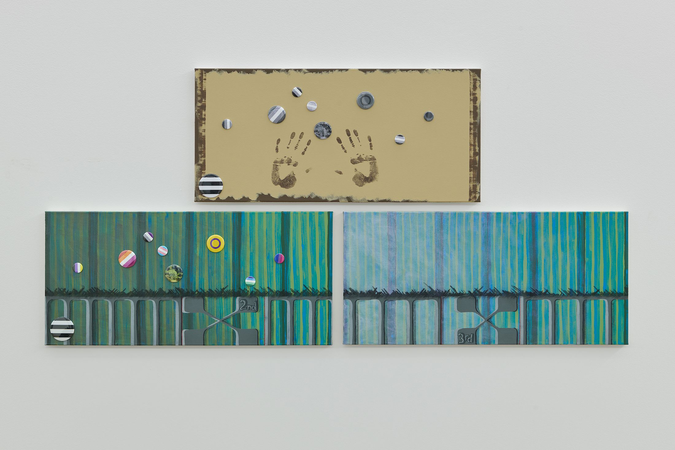 Exhibition View Solo Show Chris Lovasoa Kauffmann «Mammoth steps. One for Kevin, two for Lisa » at Halle Nord, Geneva, 2025 / Photo: Thomas Maisonnasse / Courtesy: the artist and Halle Nord