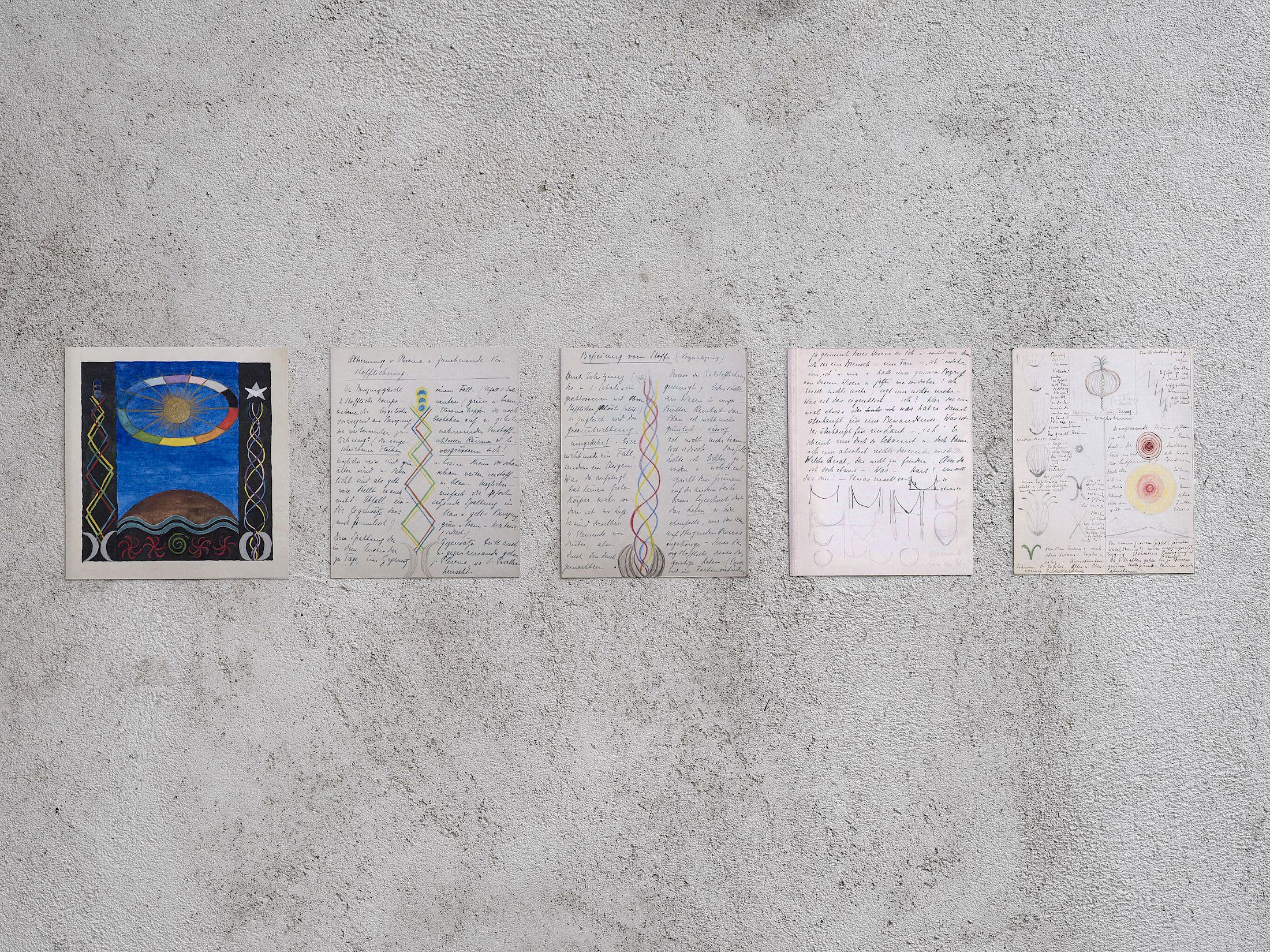 Exhibition view Emma Jung & Rebecca Ackroyd «Tage und Nächte», Cabaret Voltaire 2025. Photo: Cedric
Mussano. Courtesy: Familienarchiv Jung, © 2007 Stiftung der Werke von C.G. Jung, Zürich & the artist