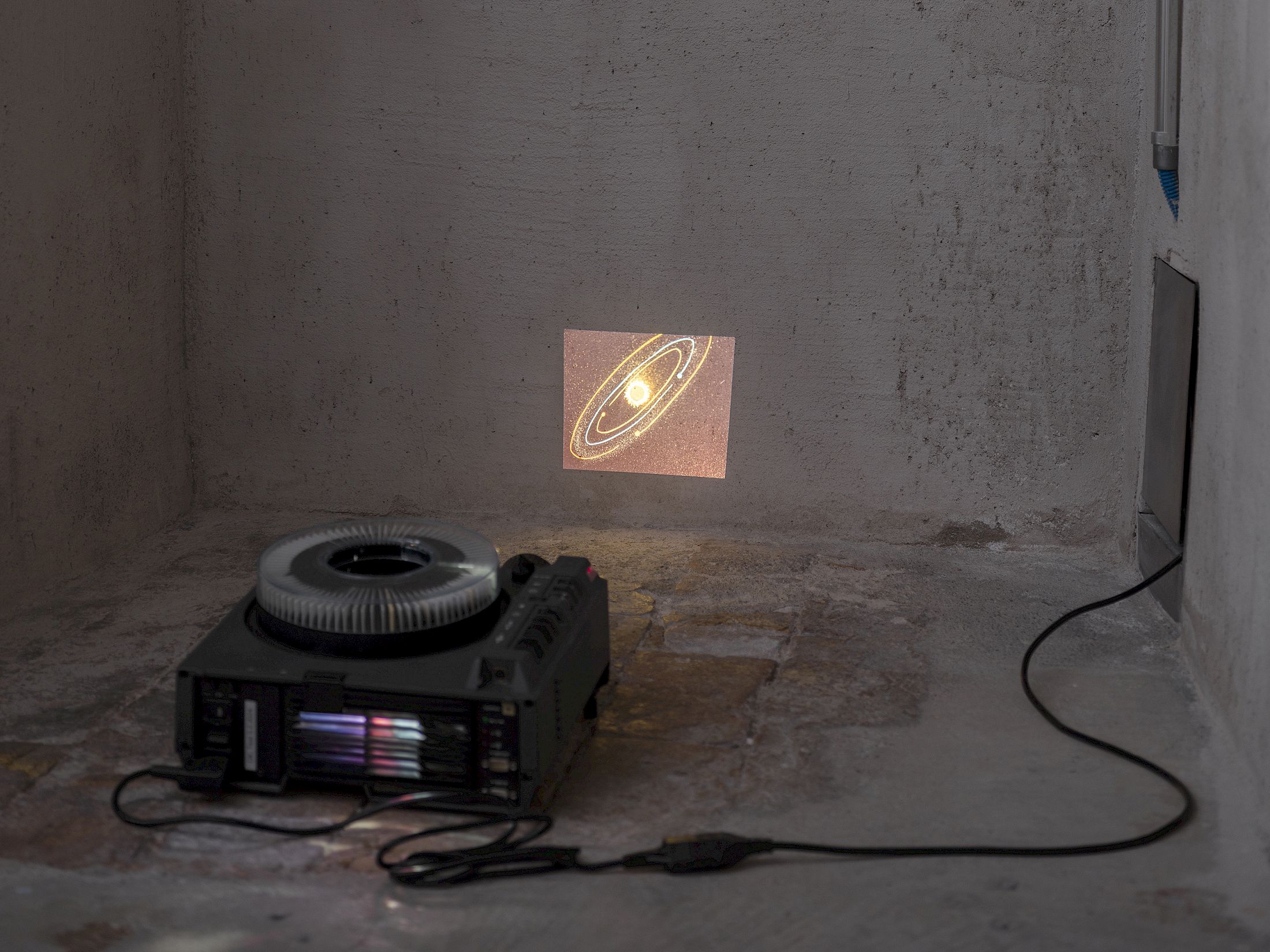 Exhibition view Emma Jung & Rebecca Ackroyd «Tage und Nächte», Cabaret Voltaire 2025; Rebecca Ackroyd, The World as I see it (Series) (detail), 2022–ongoing. Photo: Cedric Mussano. Courtesy: the artist